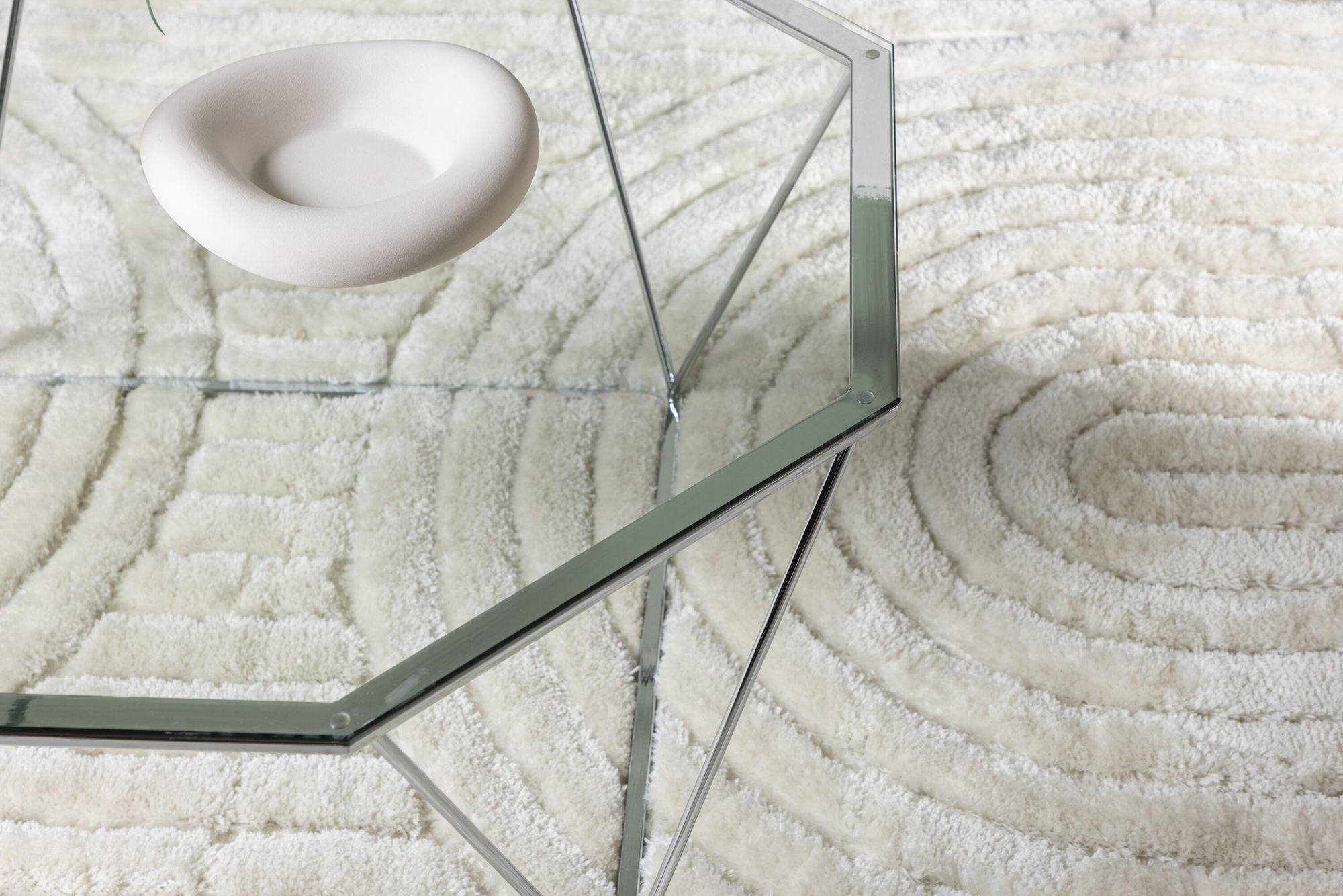 Furniture Fashion Österlen Sofa bord - Silver Chrome / Clear glass