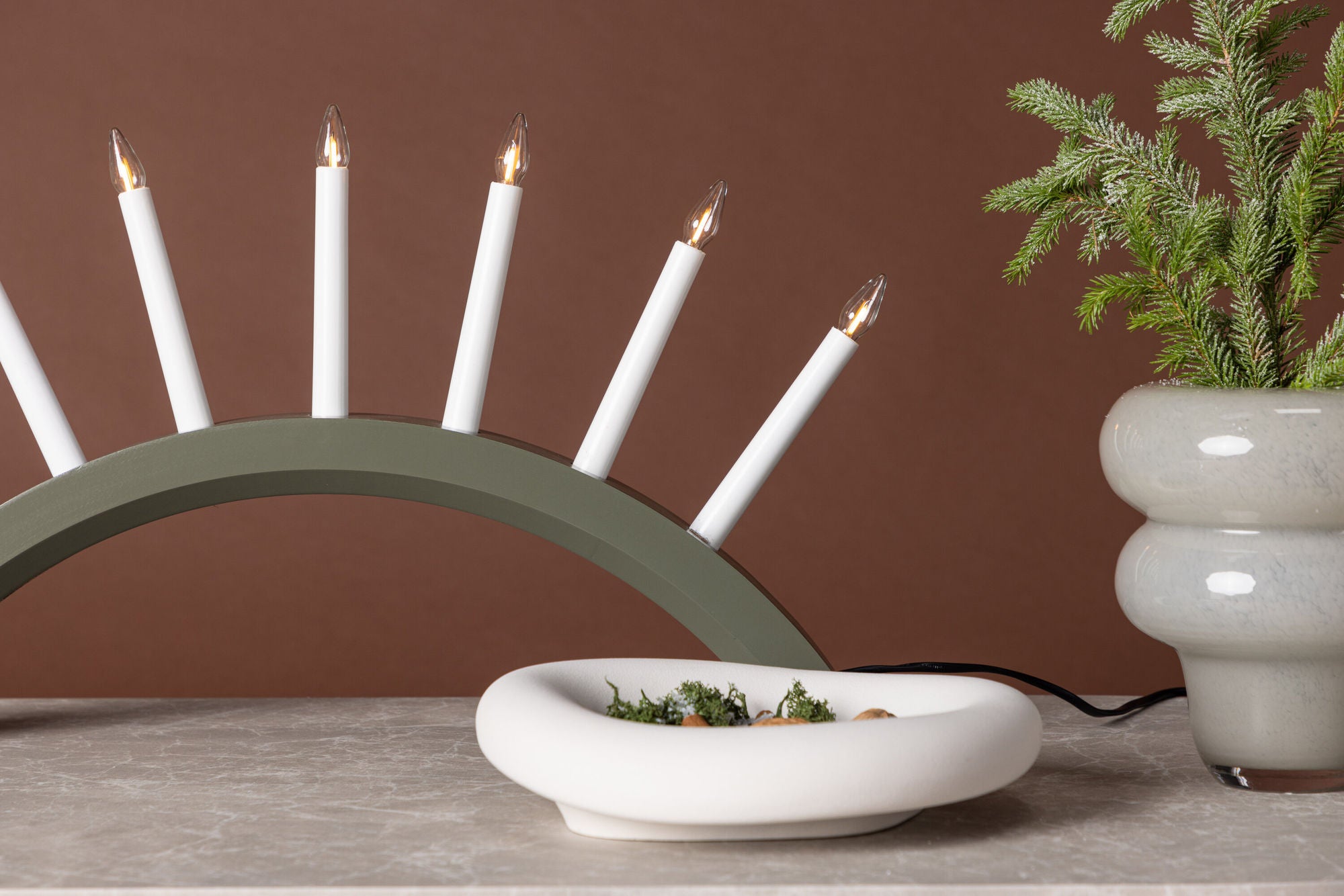 Venture Home Kebnekaise 55cm bord lampe - Green / White