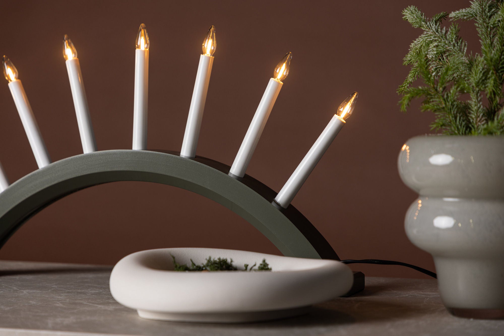 Venture Home Kebnekaise 55cm bord lampe - Green / White