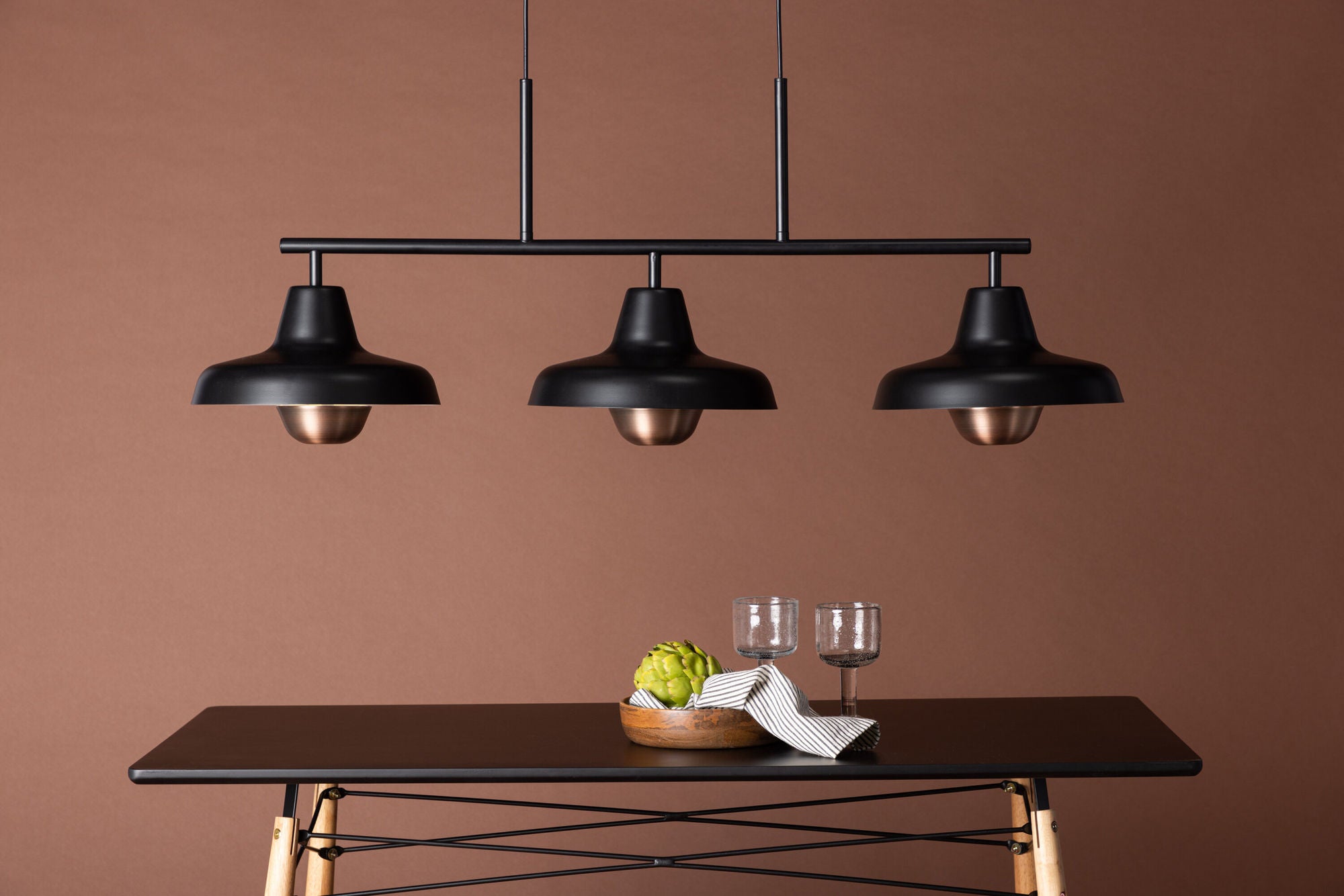 Venture Home Stöten Pendant lampe - Matte Black / Metal, Copper finish