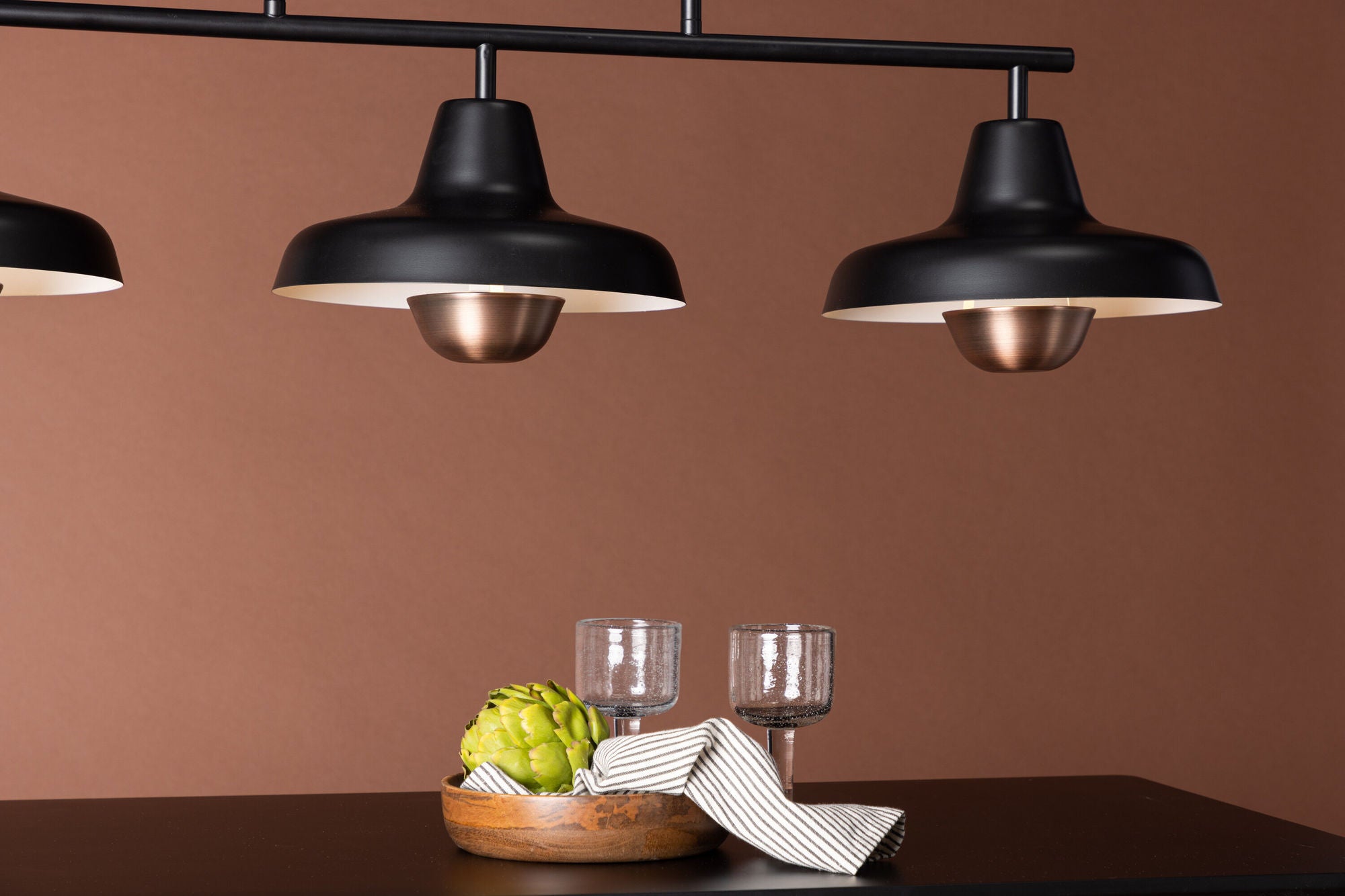 Venture Home Stöten Pendant lampe - Matte Black / Metal, Copper finish