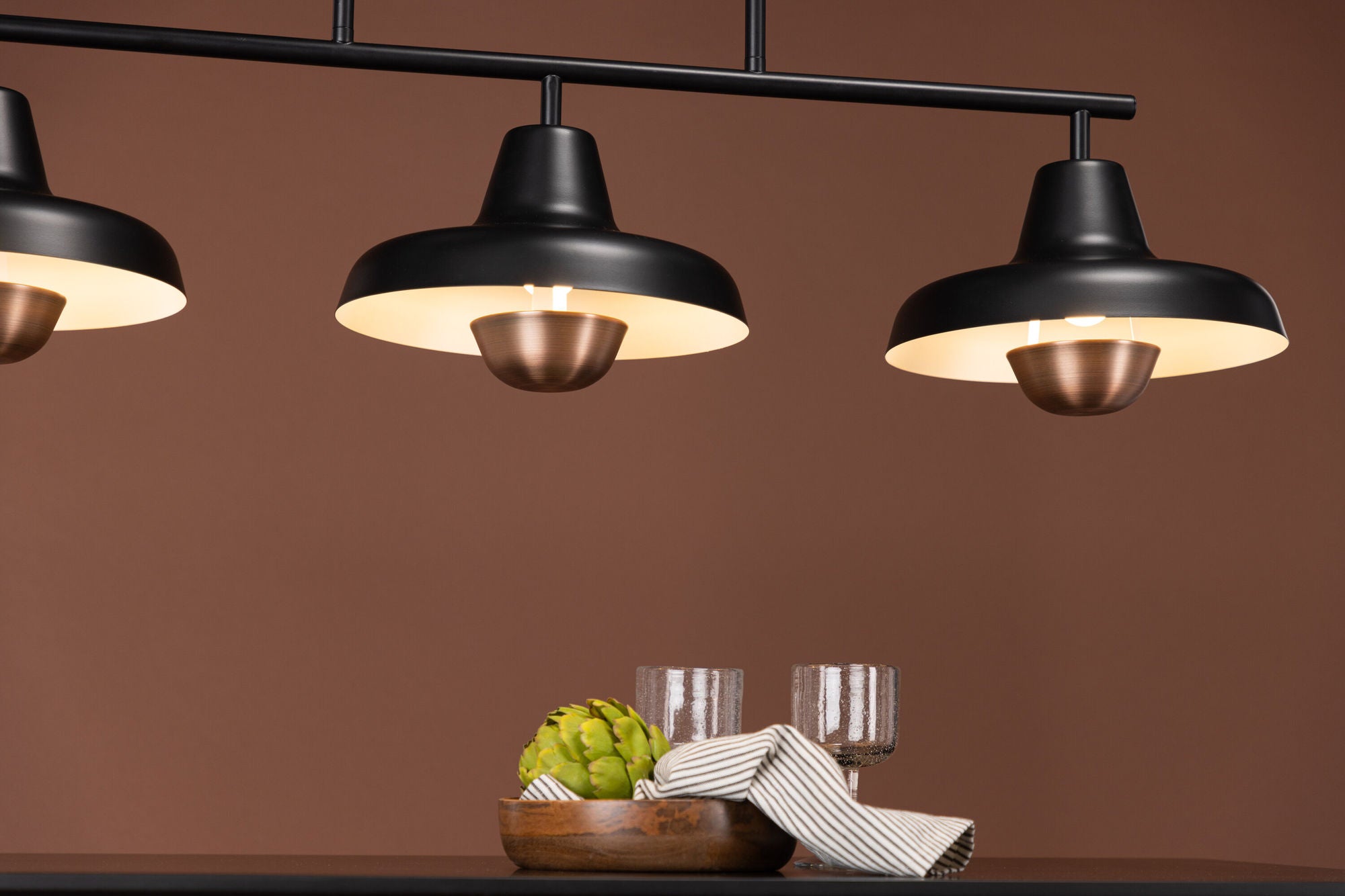 Venture Home Stöten Pendant lampe - Matte Black / Metal, Copper finish