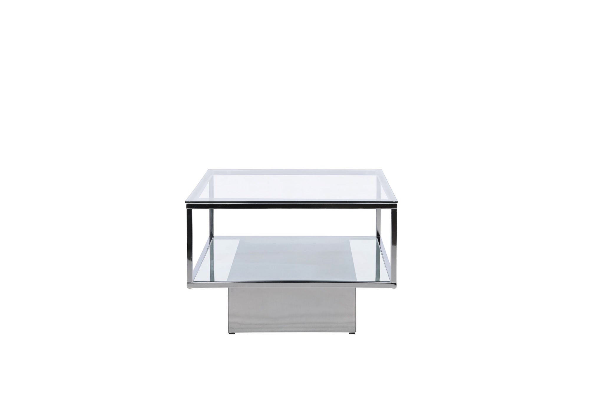 Furniture Fashion Maglehem Sofa bord - Silver Chrome / Clear glass