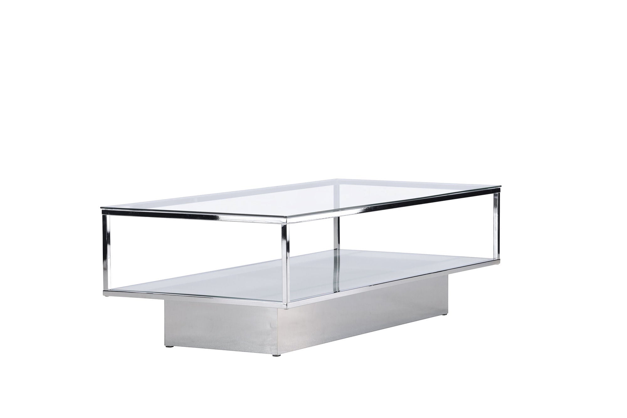 Furniture Fashion Maglehem Sofa bord - Silver Chrome / Clear glass