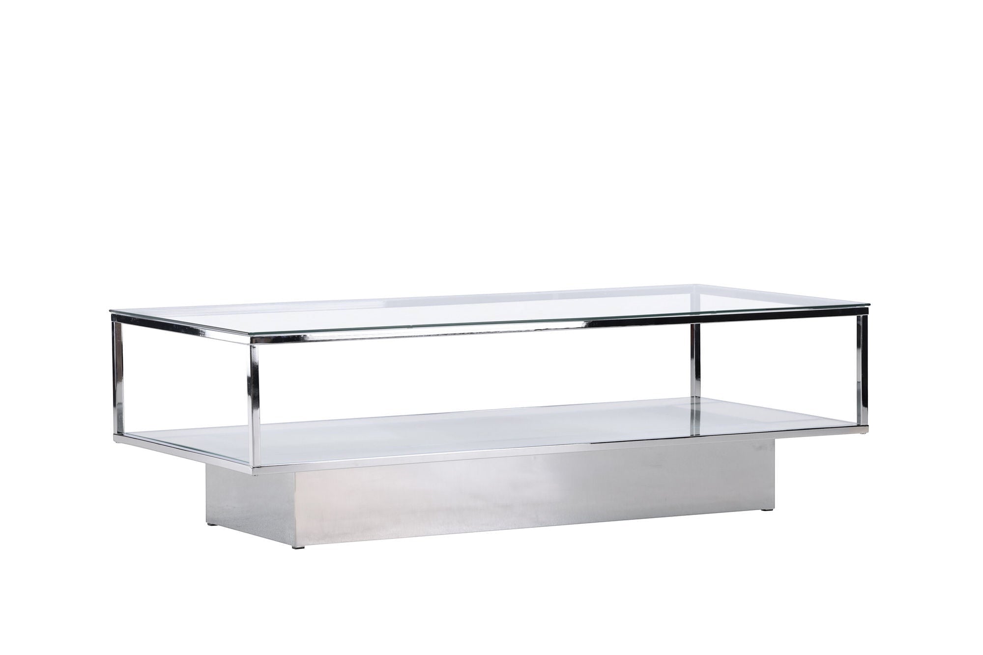 Furniture Fashion Maglehem Sofa bord - Silver Chrome / Clear glass