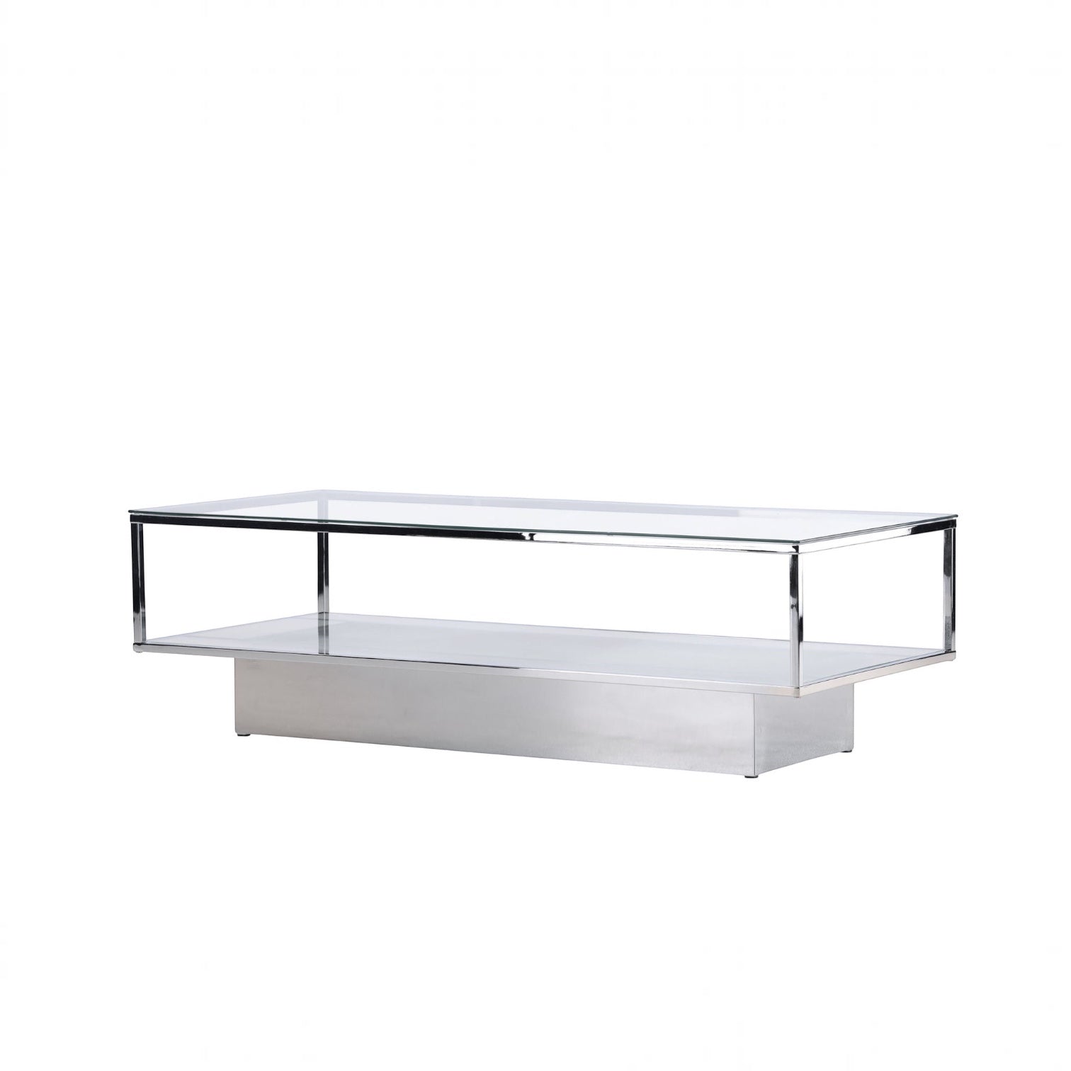 Furniture Fashion Maglehem Sofa bord - Silver Chrome / Clear glass
