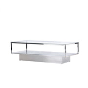 Furniture Fashion Maglehem Sofa bord - Silver Chrome / Clear glass