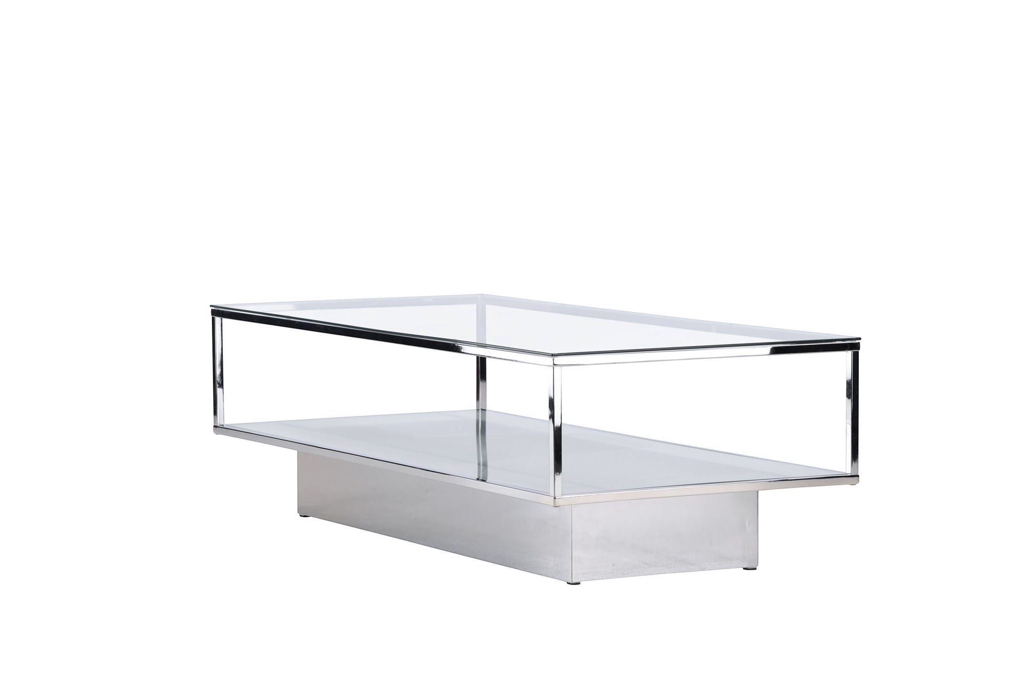 Furniture Fashion Maglehem Sofa bord - Silver Chrome / Clear glass
