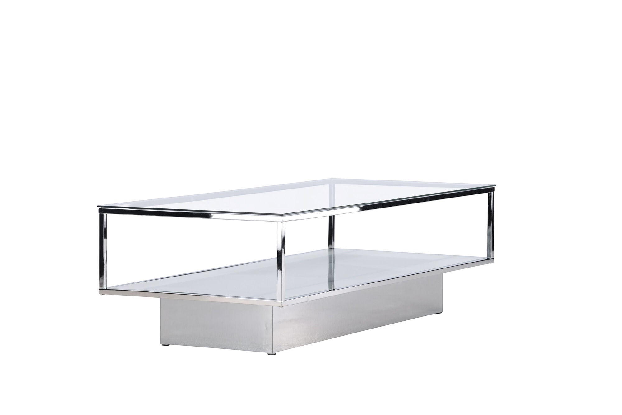 Furniture Fashion Maglehem Sofa bord - Silver Chrome / Clear glass