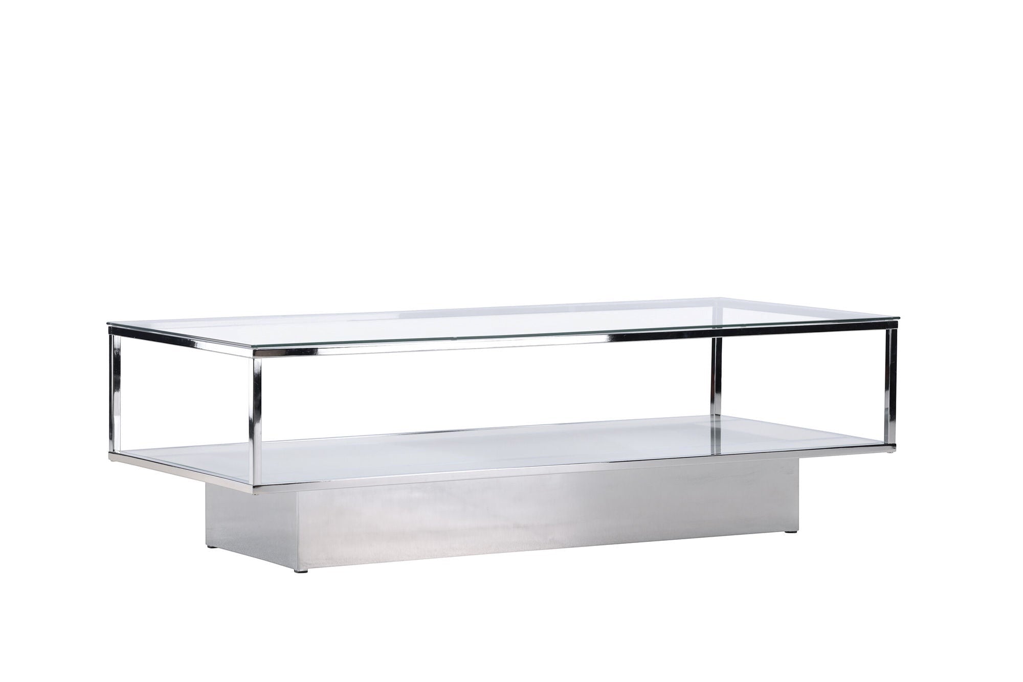 Furniture Fashion Maglehem Sofa bord - Silver Chrome / Clear glass