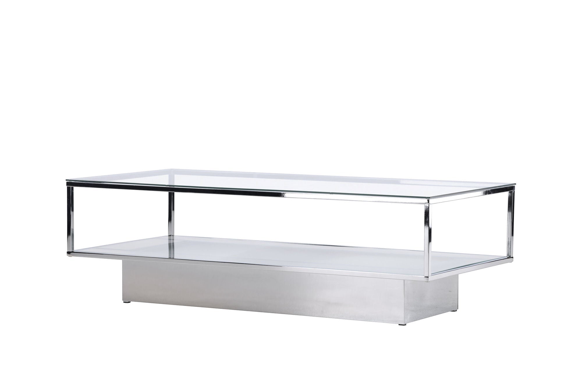 Furniture Fashion Maglehem Sofa bord - Silver Chrome / Clear glass