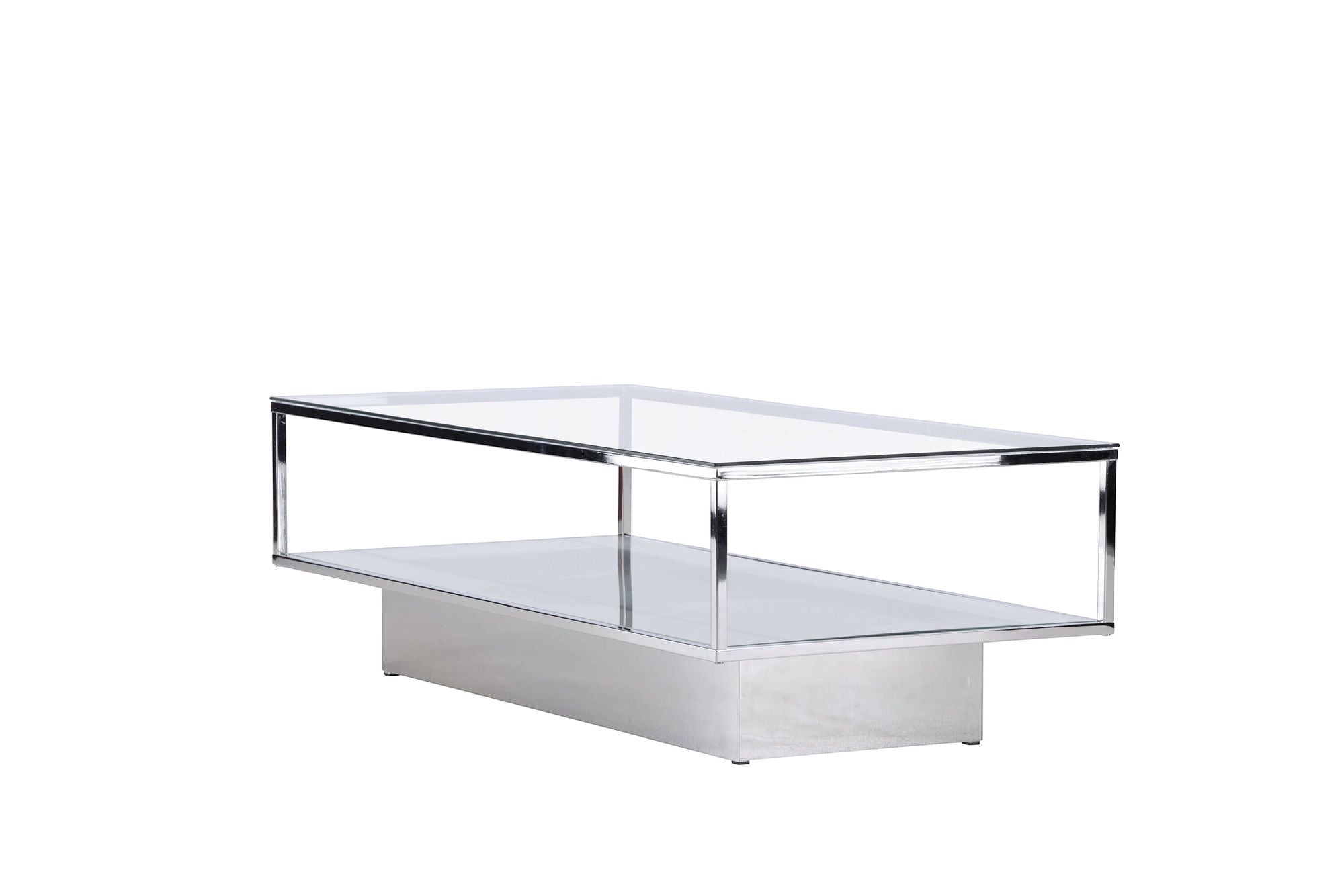 Furniture Fashion Maglehem Sofa bord - Silver Chrome / Clear glass