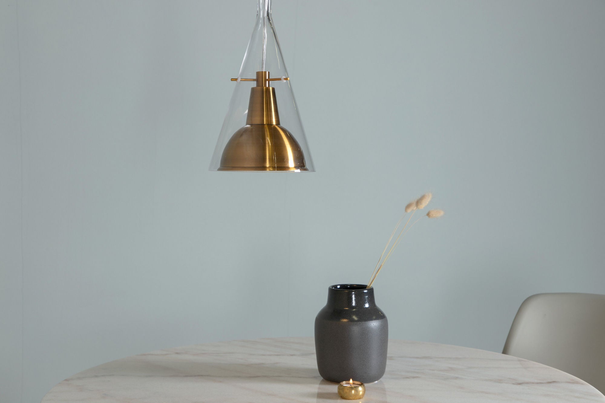 Venture Home Sirius Pendant clear glass with gold metal D250*H400