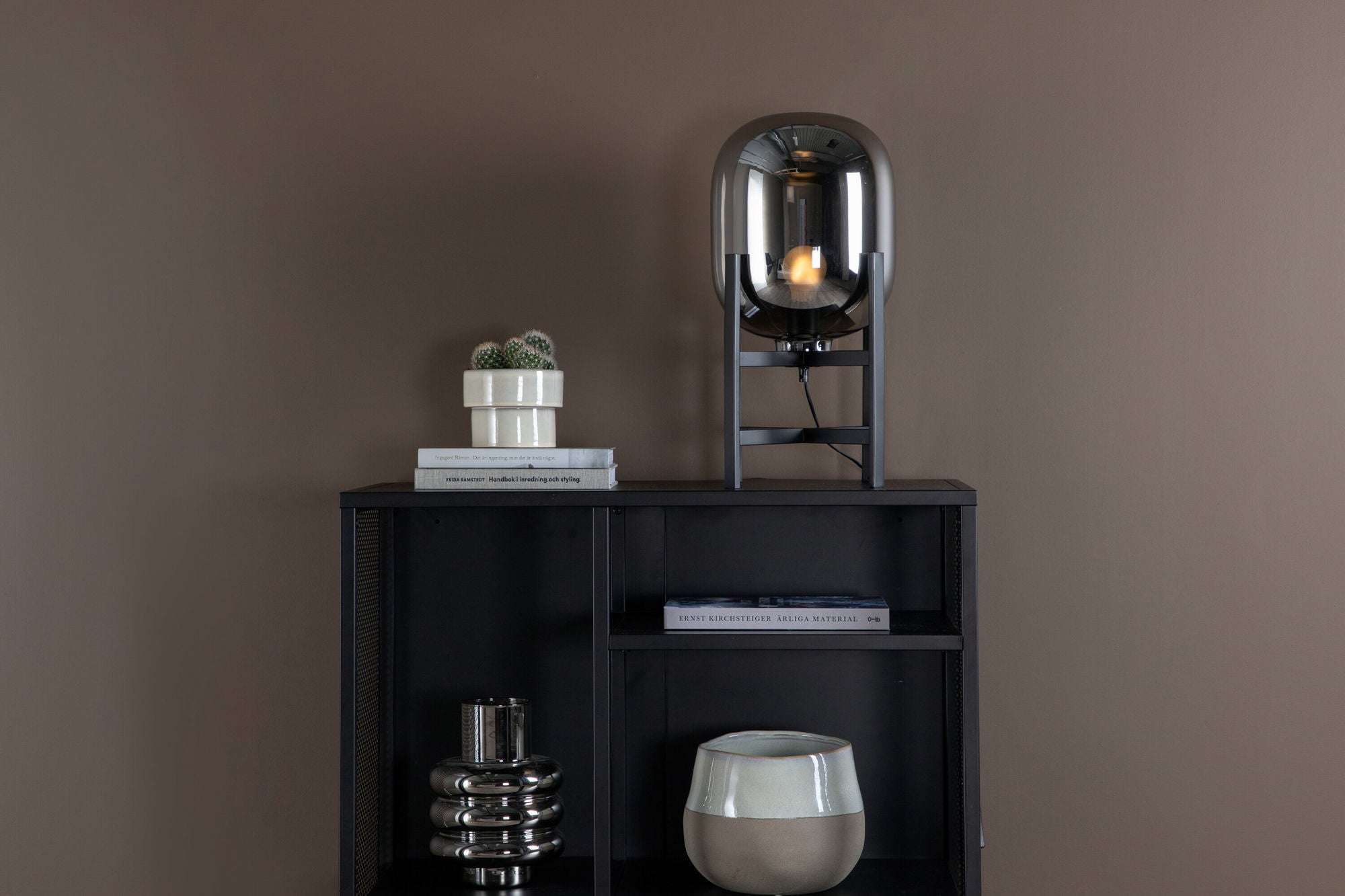 Venture Home Altair bord lampe metal black, glass amber D260H450