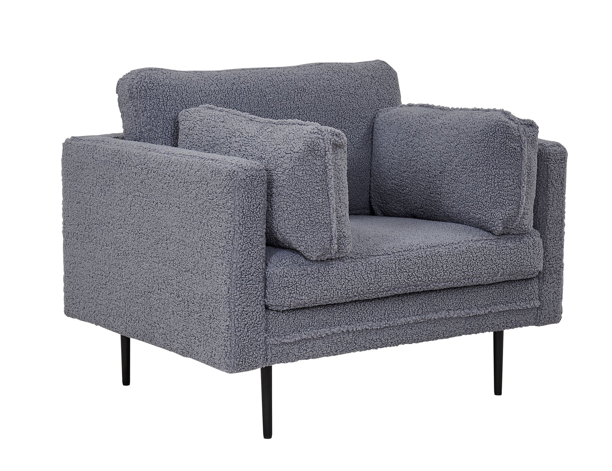 Venture Home Boom Single stol - Teddy Fabric Dark Grey
