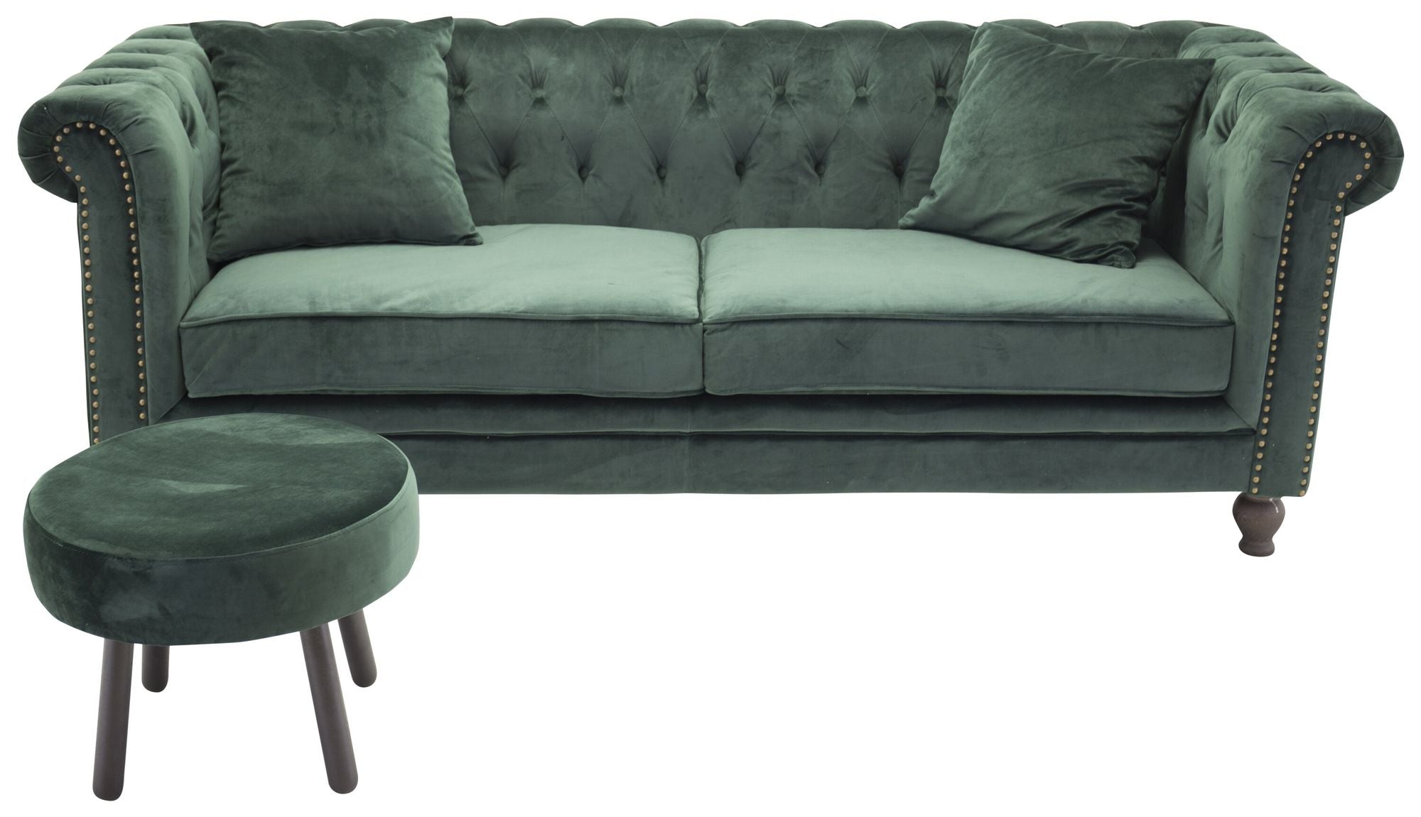Venture Home Velvet 3-sitssoffa - Mossgrön Sammet