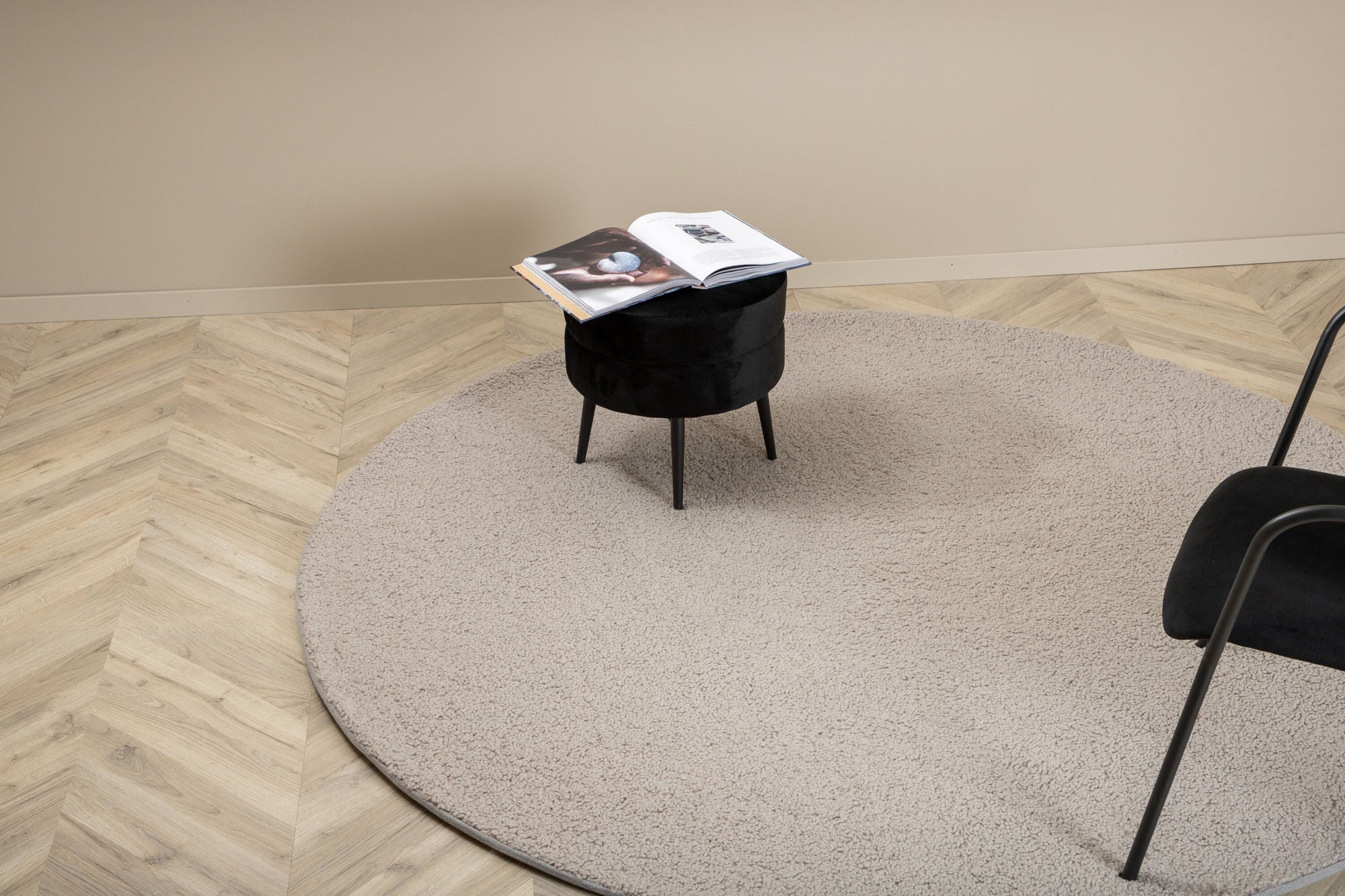 Venture Home Teddy rund Polyester Carpet - 200*200- Grey