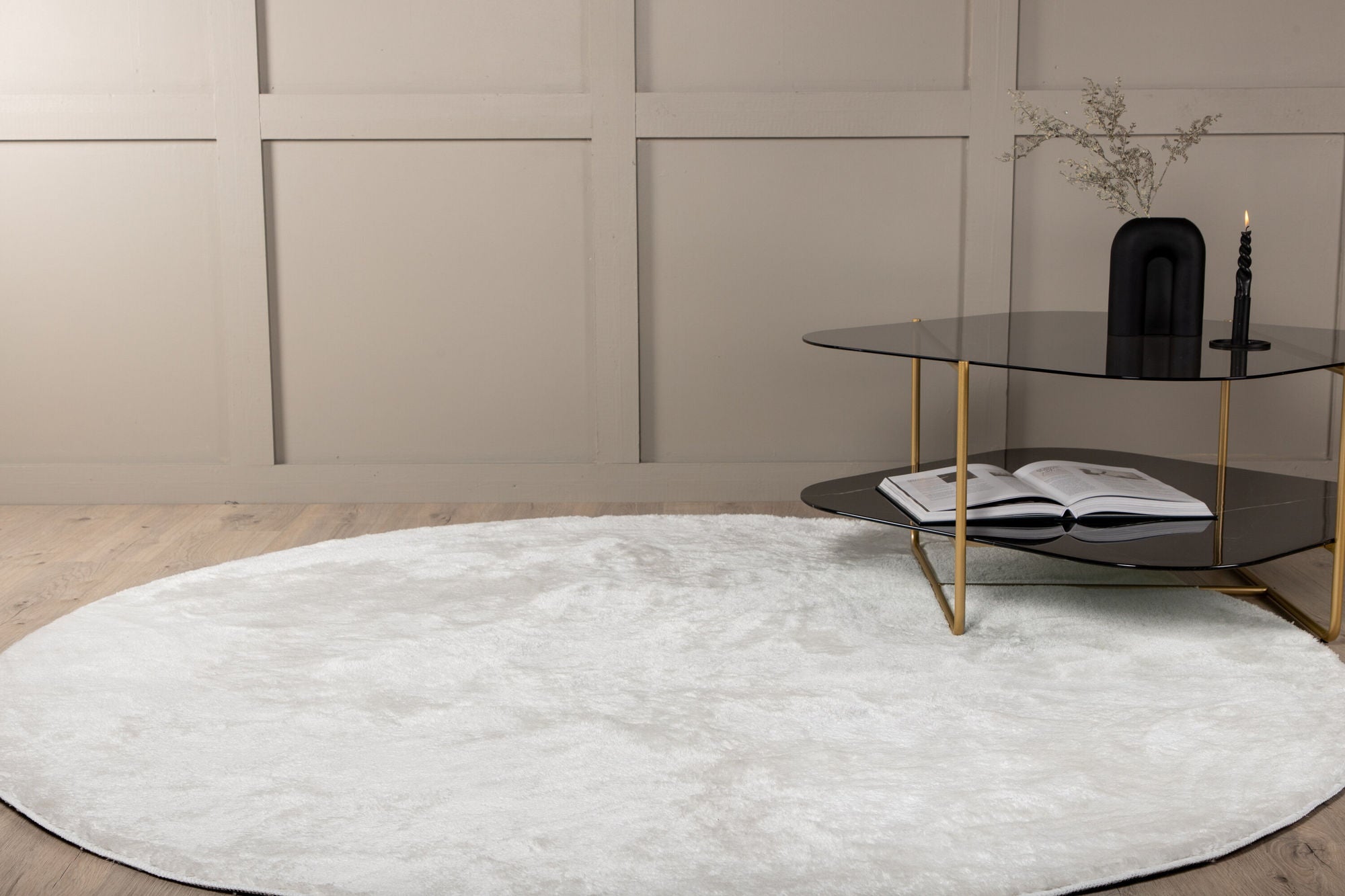 Venture Home Blanca round Polyester Carpet - 200*200- White