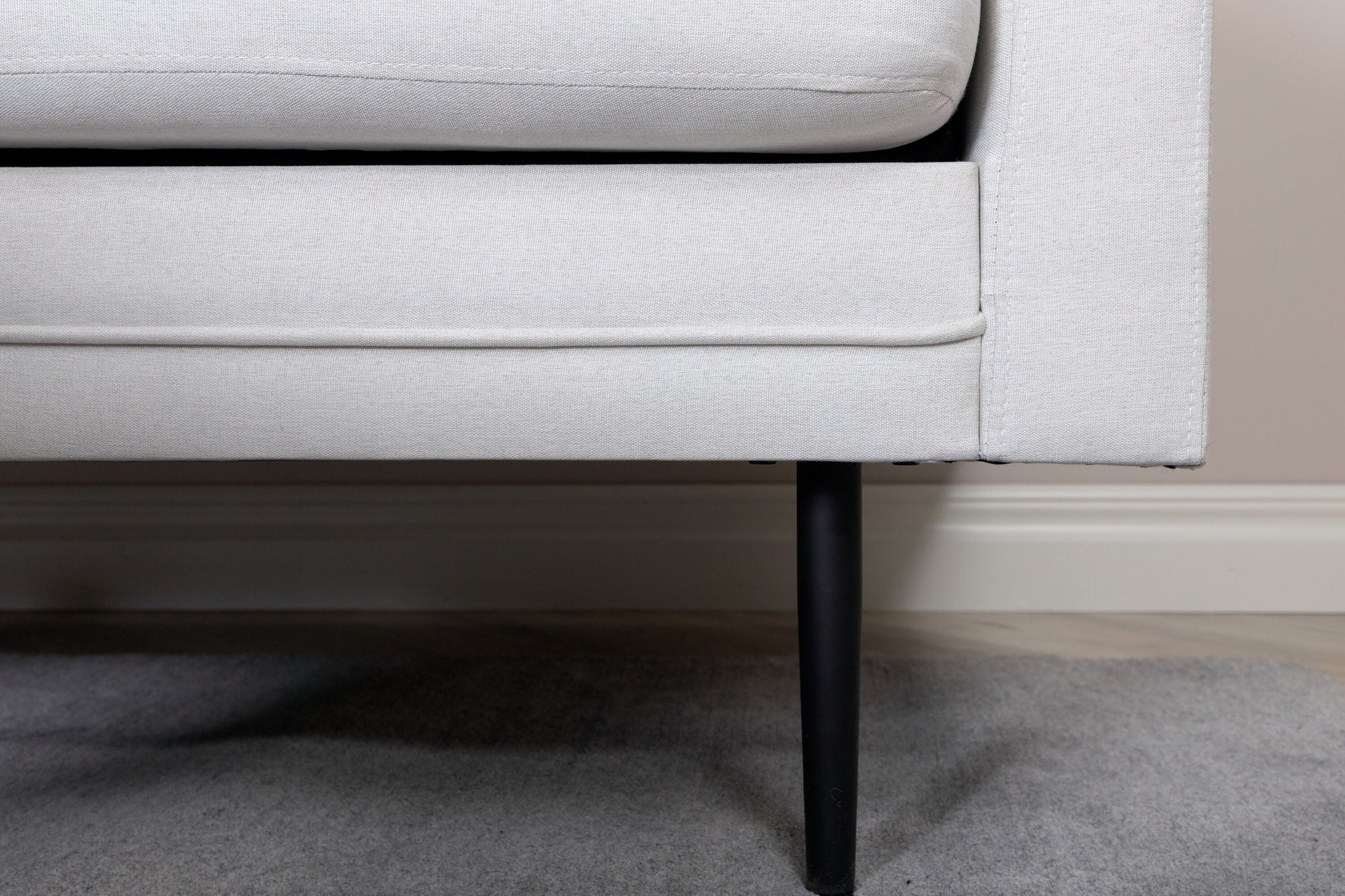 Venture Home Boom Sofa - Black / Light Beige Fabric