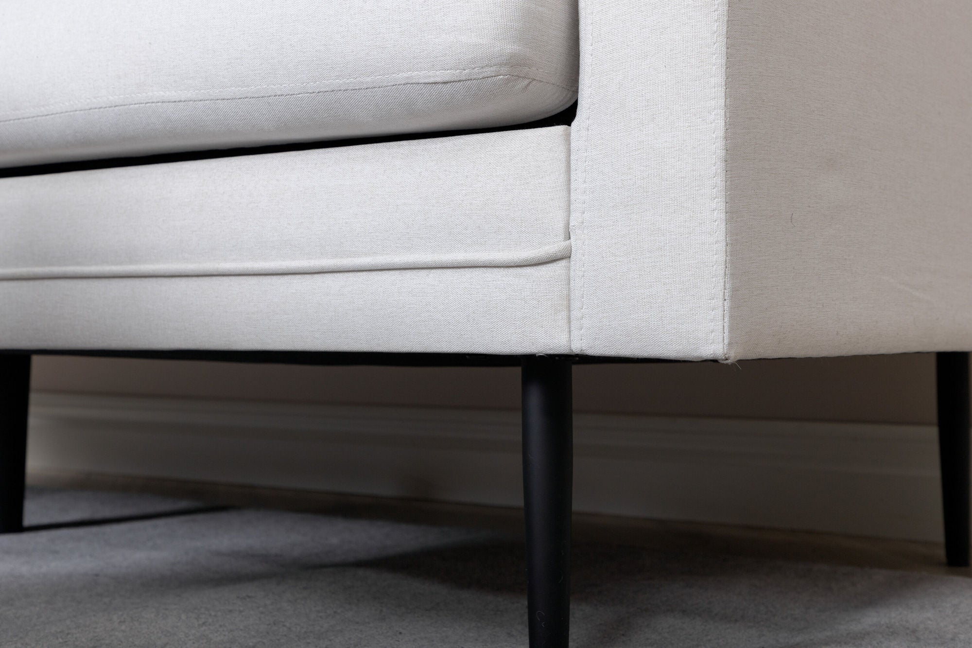Venture Home Boom Sofa - Black / Light Beige Fabric