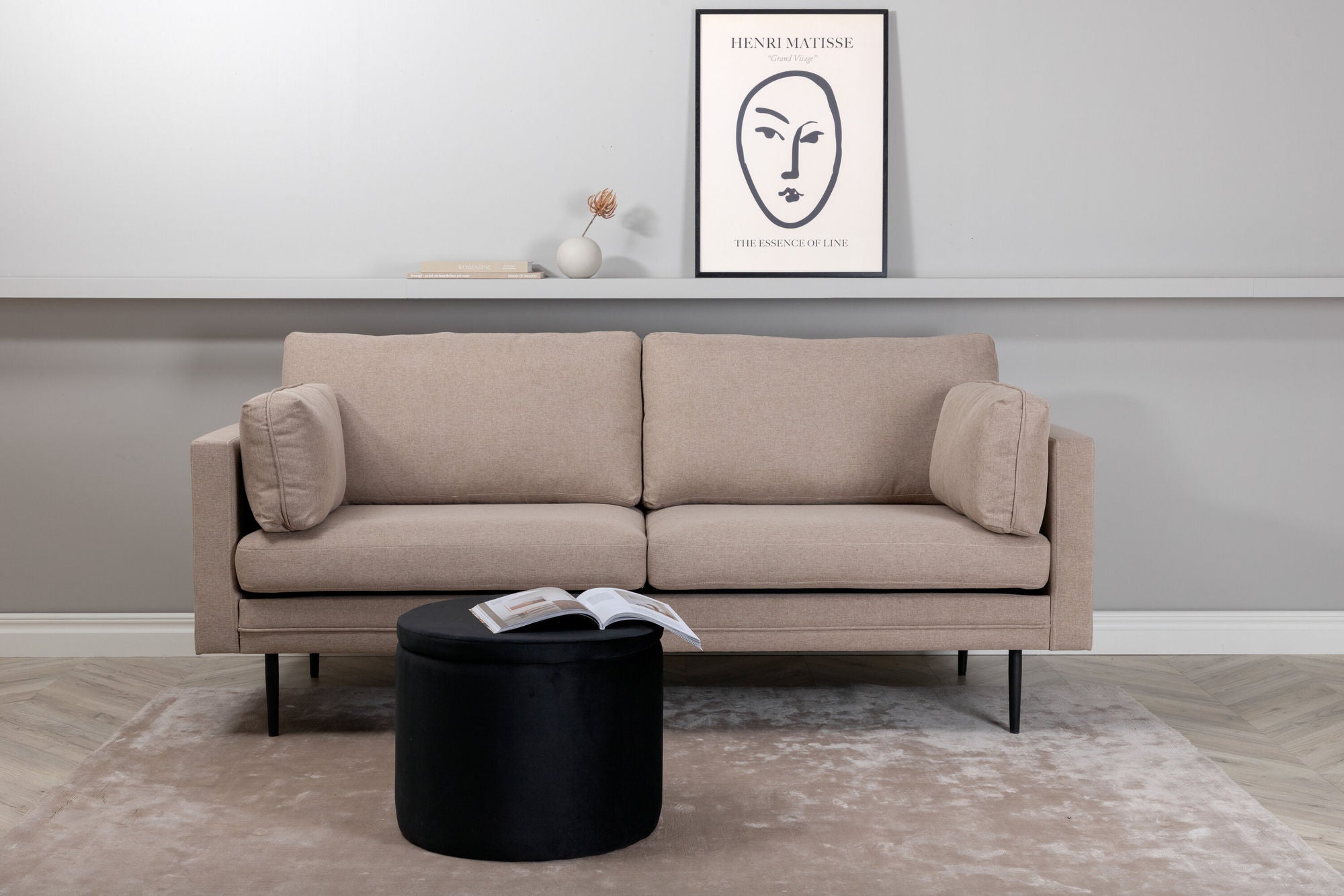 Venture Home Boom Sofa - Black / Brown Fabric