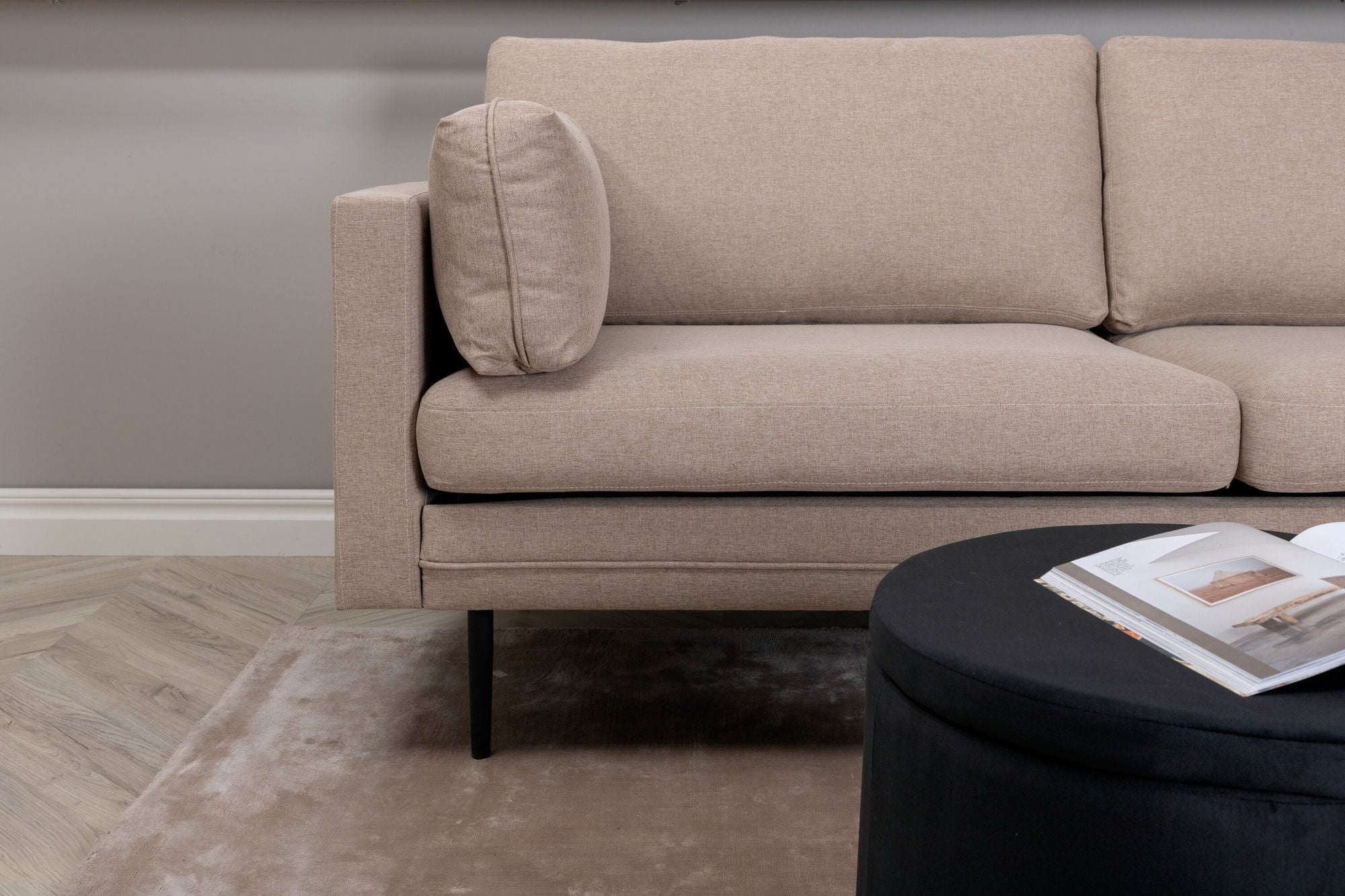 Venture Home Boom Sofa - Black / Brown Fabric