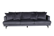 Venture Home Sofia Sofa - Black / Dark Grey Velvet