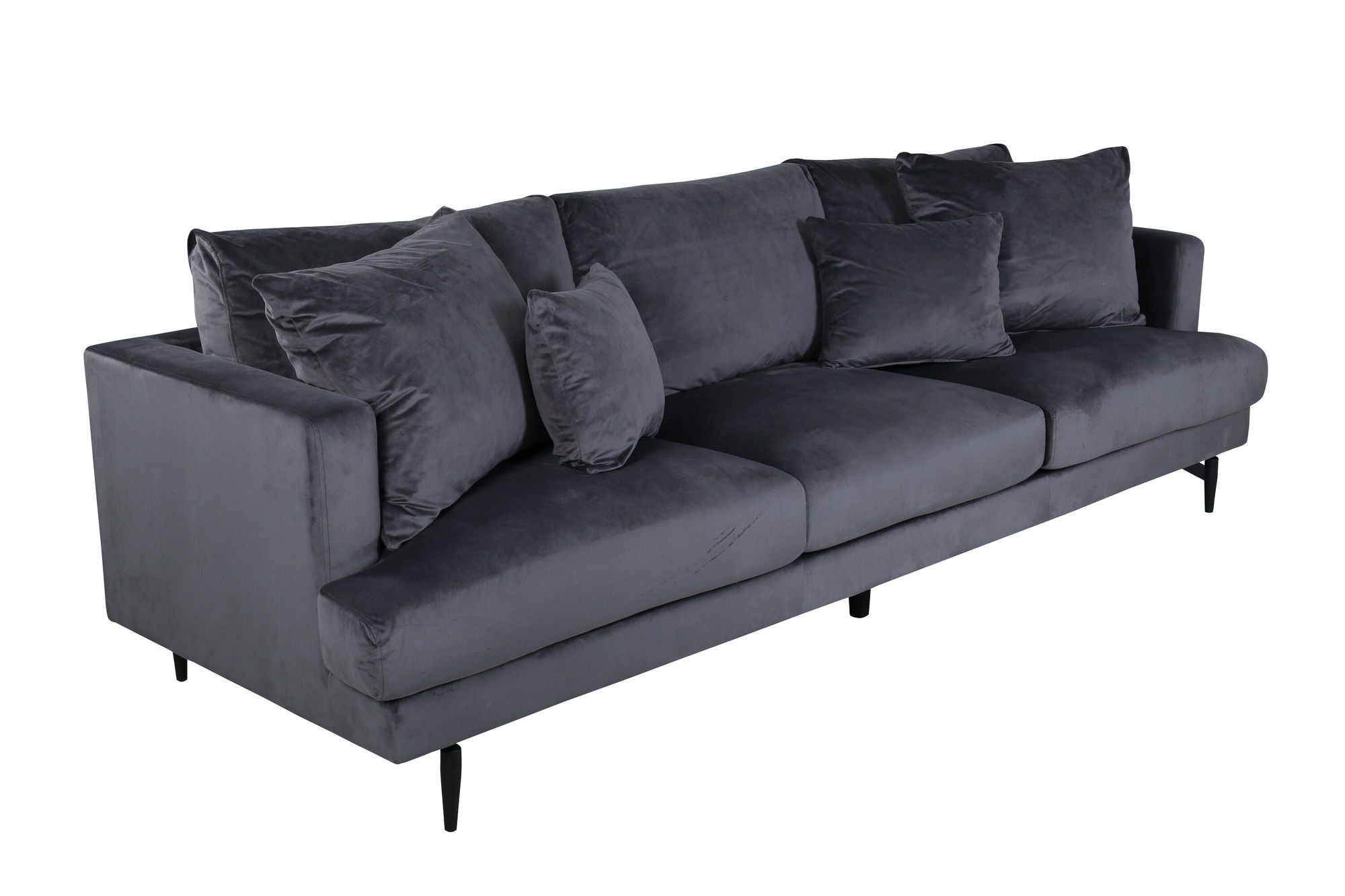 Venture Home Sofia Sofa - Black / Dark Grey Velvet