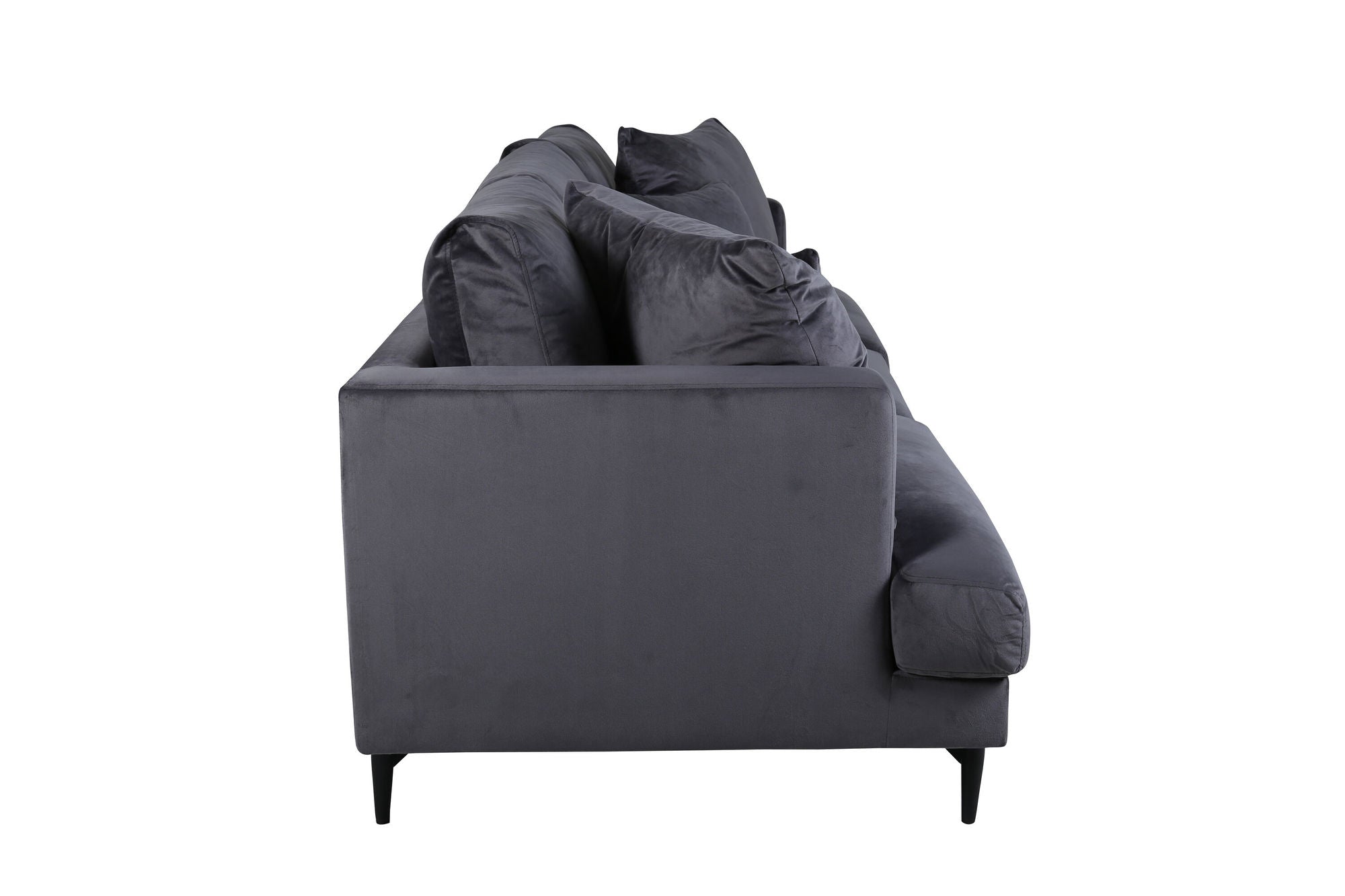 Venture Home Sofia Sofa - Black / Dark Grey Velvet