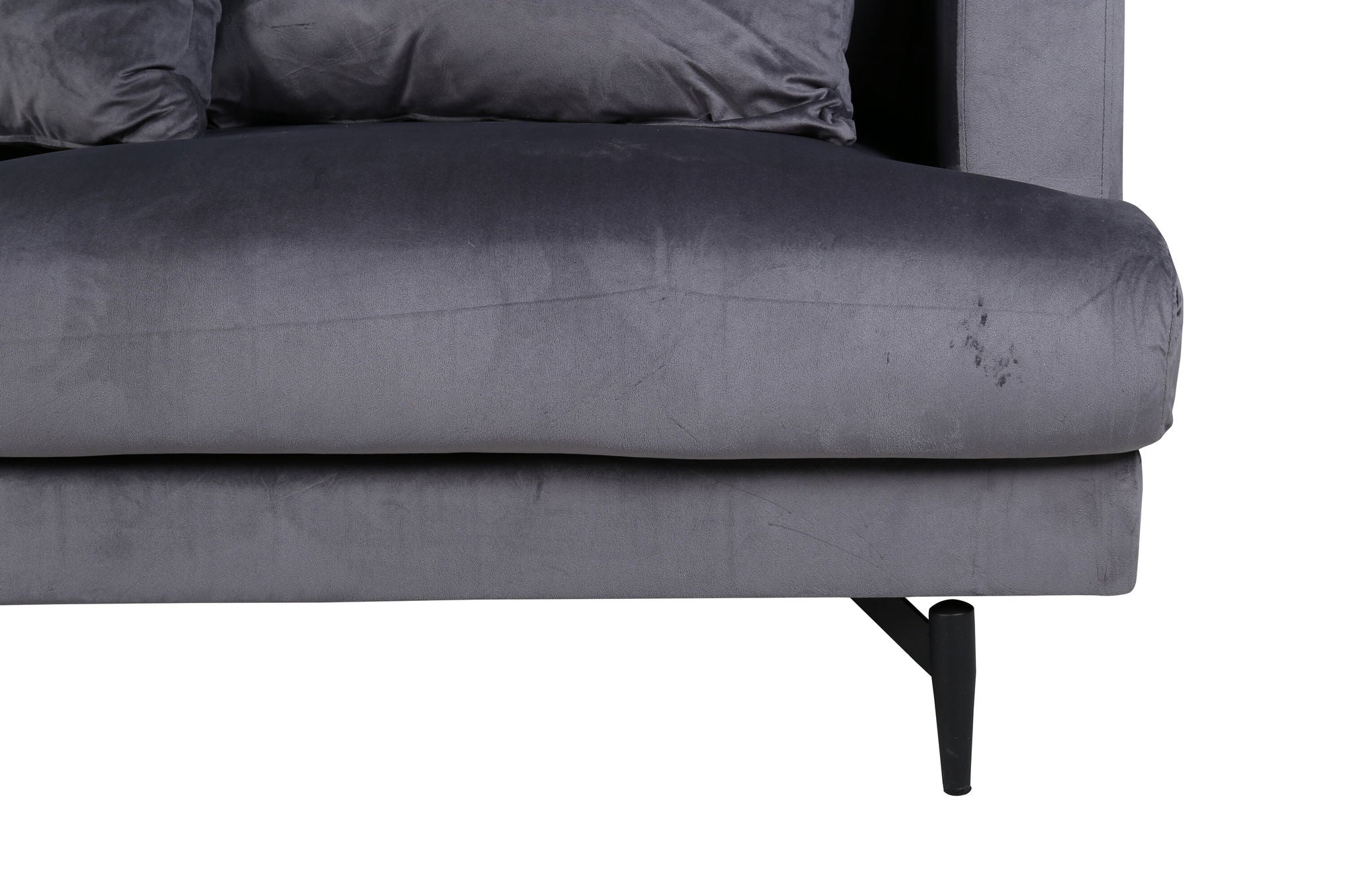 Venture Home Sofia Sofa - Black / Dark Grey Velvet