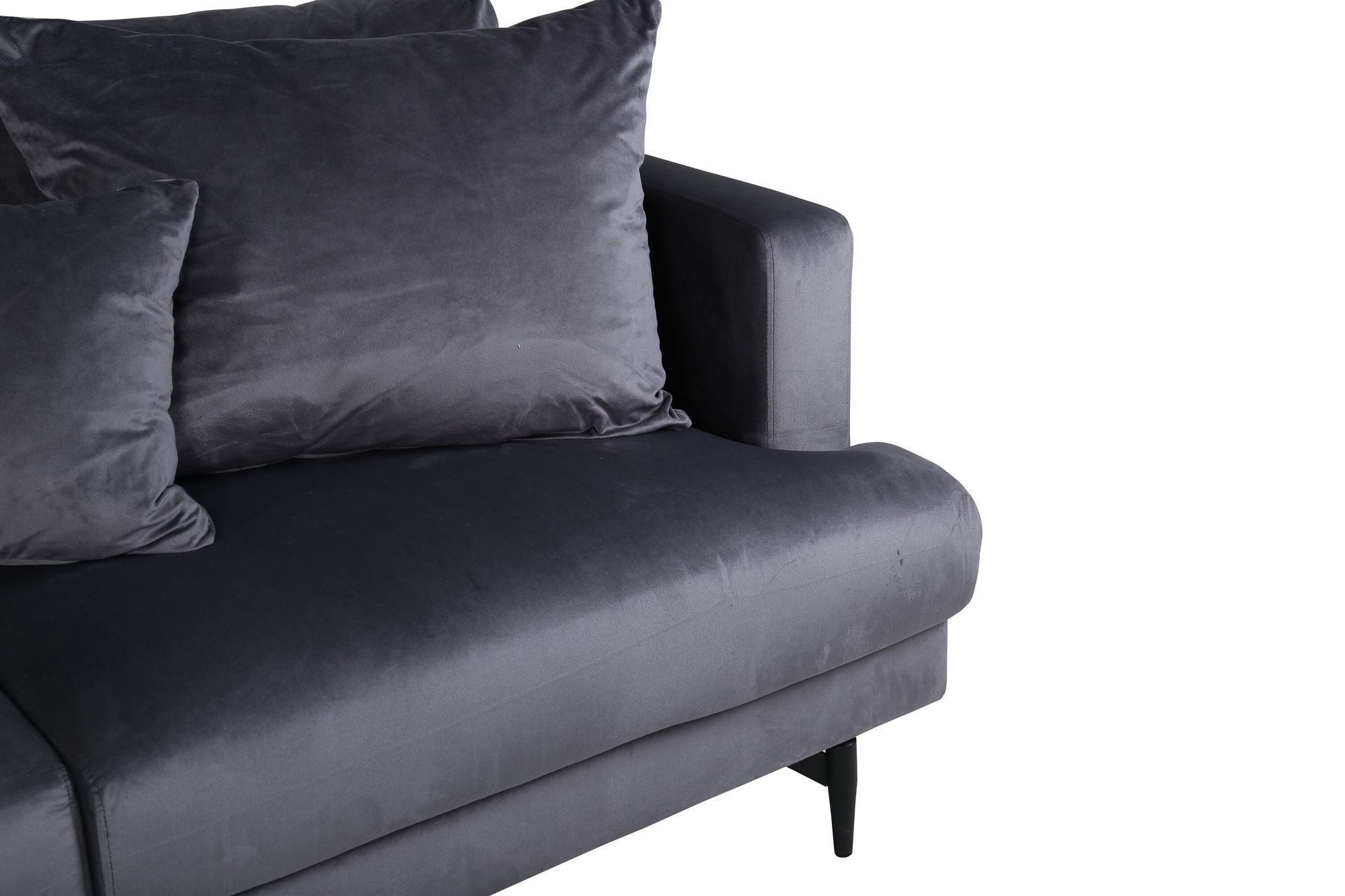 Venture Home Sofia Sofa - Black / Dark Grey Velvet