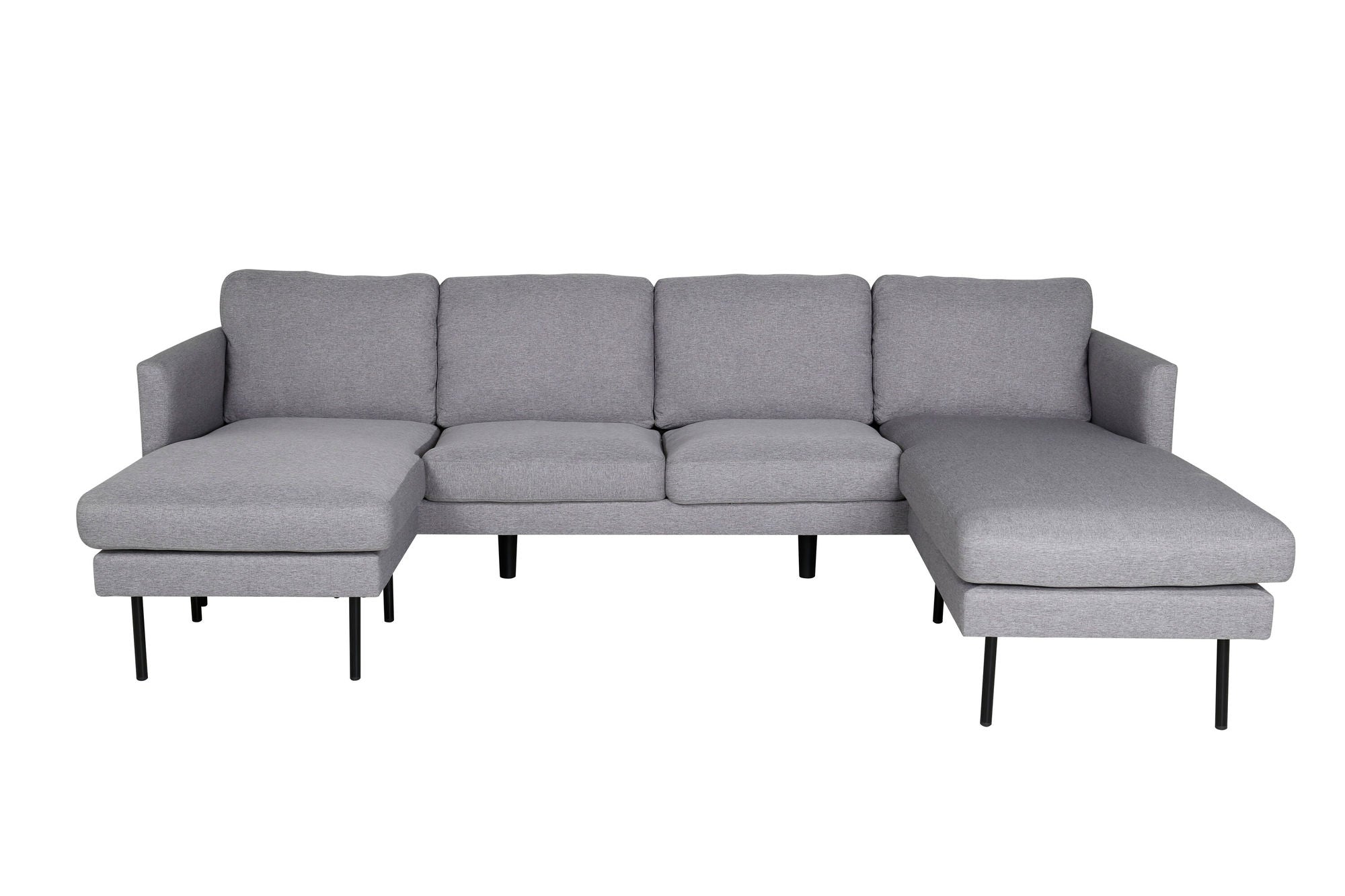 Venture Home Zoom U-Sofa - Black / Steel Grey Fabric