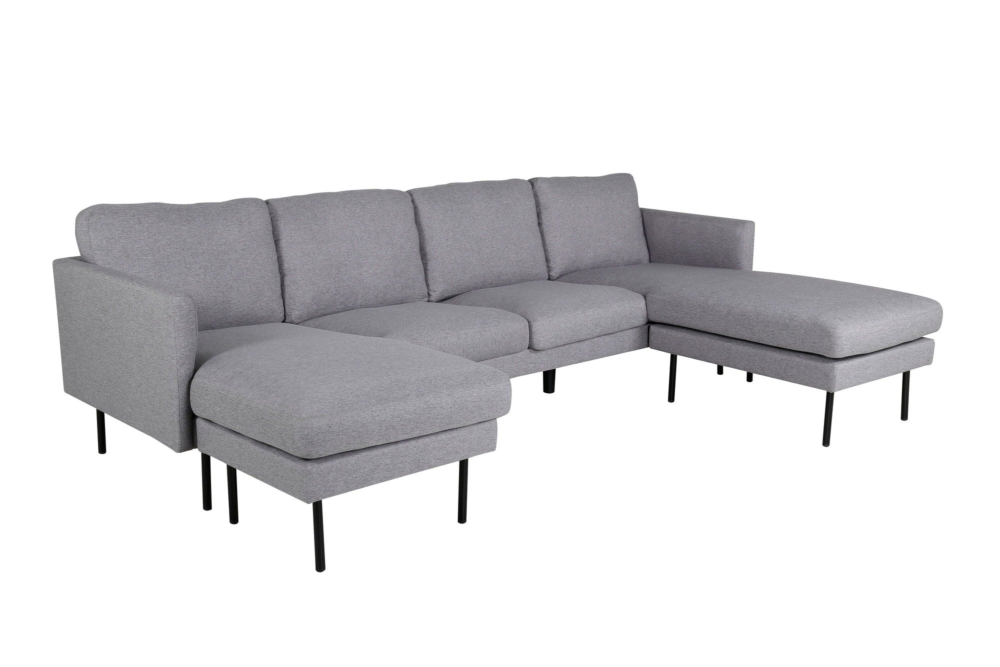 Venture Home Zoom U-Sofa - Black / Steel Grey Fabric