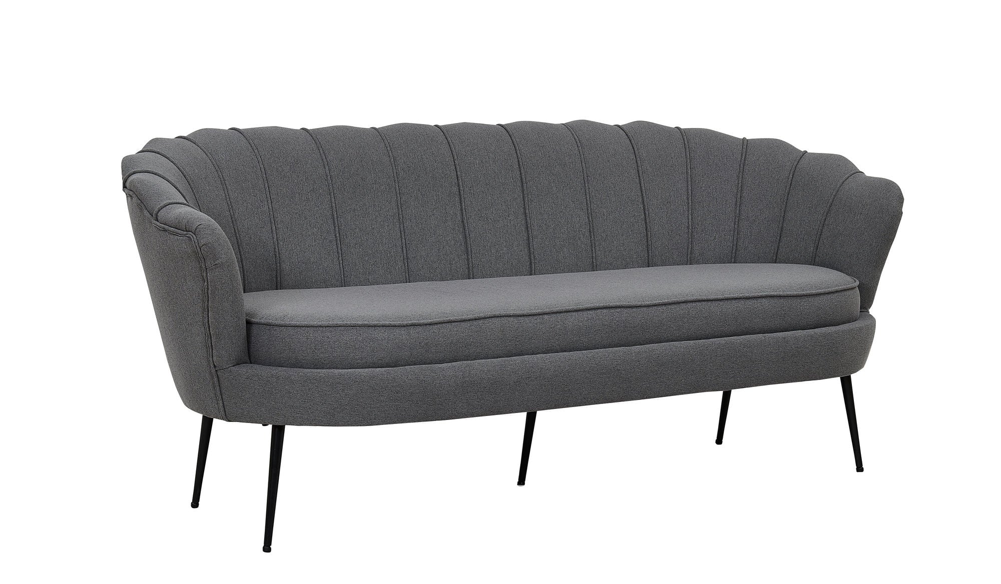 Venture Home Calais Sofa 3-seater -Grey Fabric - Black Legs