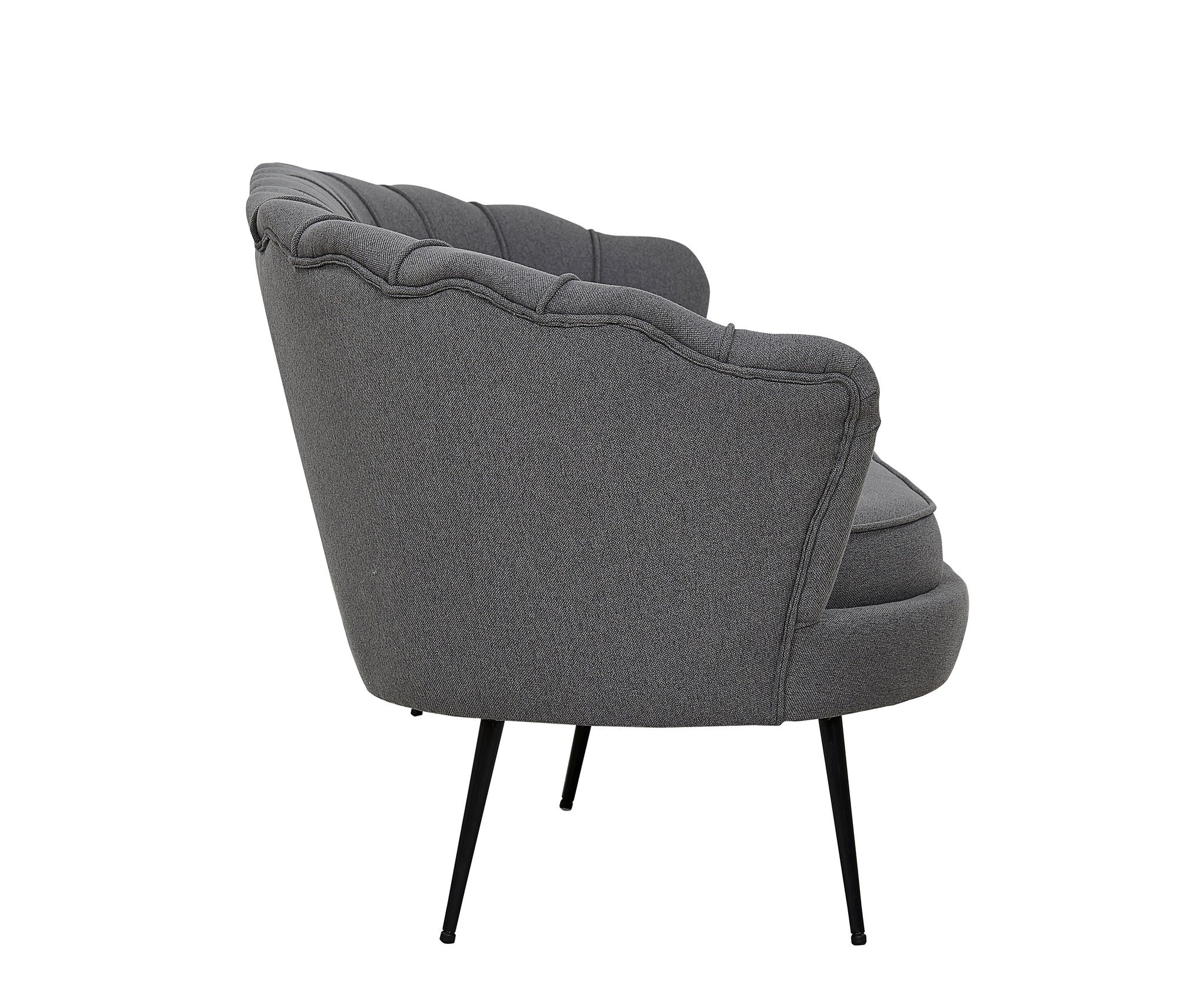 Venture Home Calais Sofa 3-seater -Grey Fabric - Black Legs