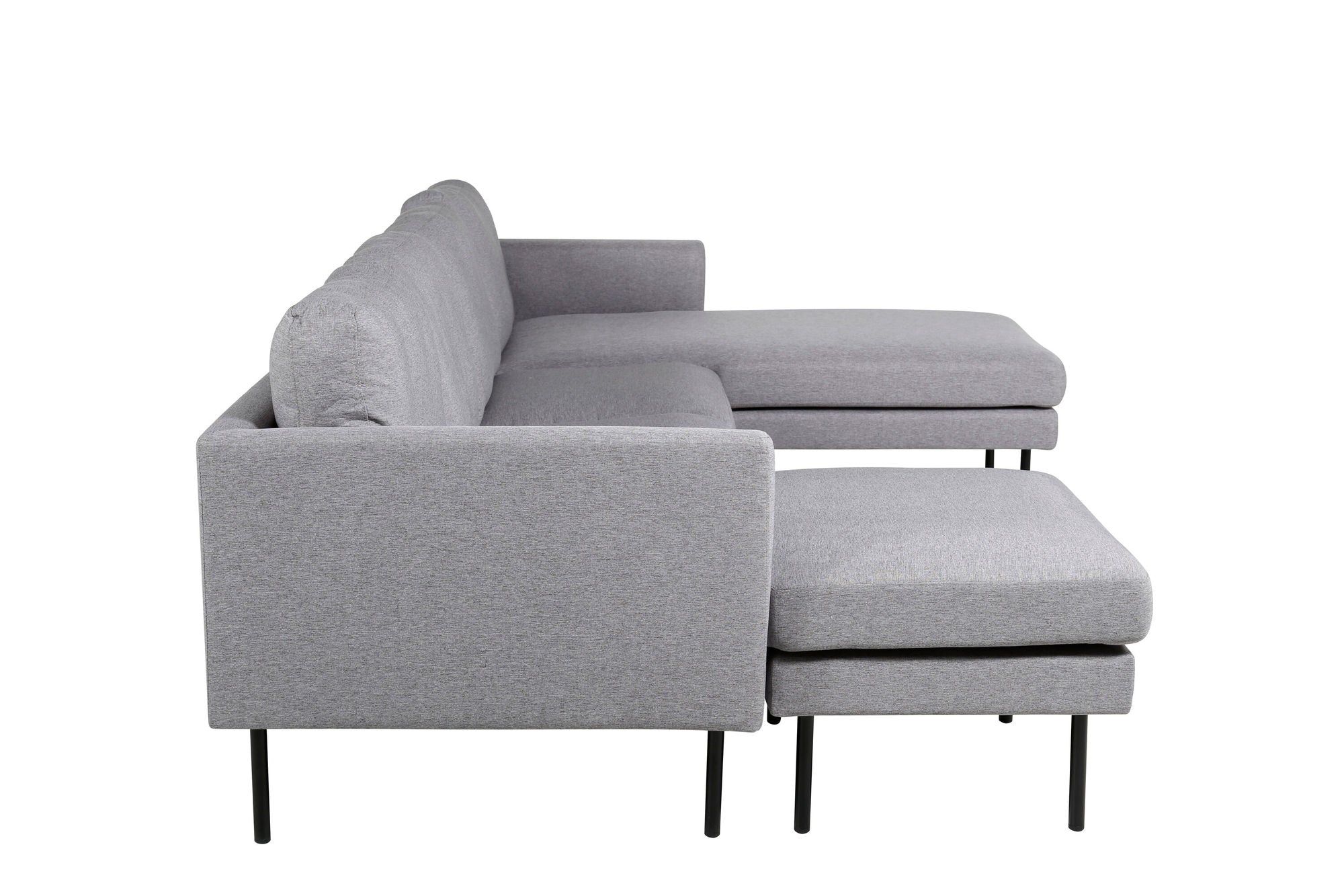 Venture Home Zoom U-Sofa - Black / Steel Grey Fabric