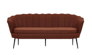 Venture Home Calais Sofa 3-seater - Rusty Red Fabric - Black Legs