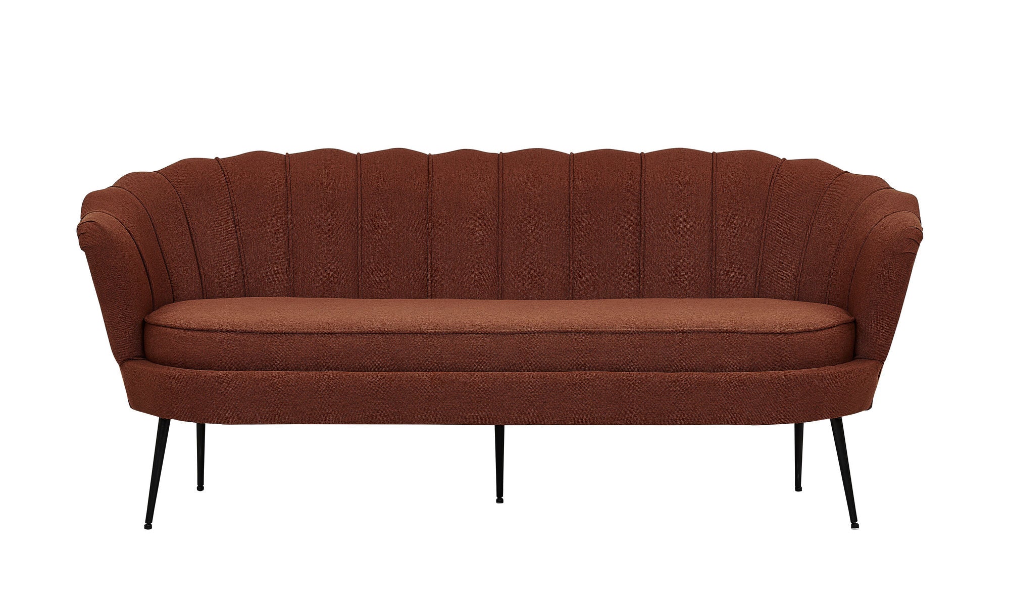 Venture Home Calais Sofa 3-seater - Rusty Red Fabric - Black Legs