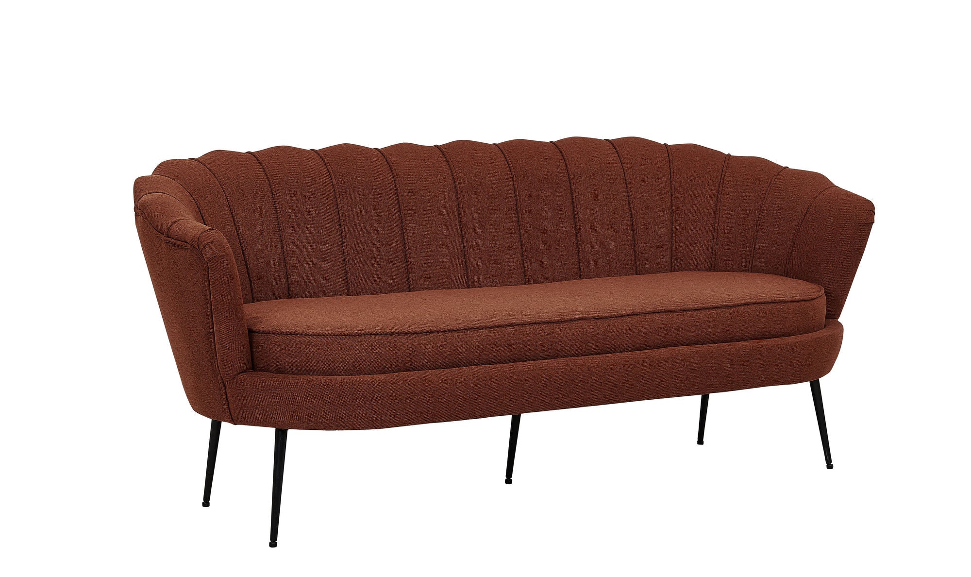 Venture Home Calais Sofa 3-seater - Rusty Red Fabric - Black Legs