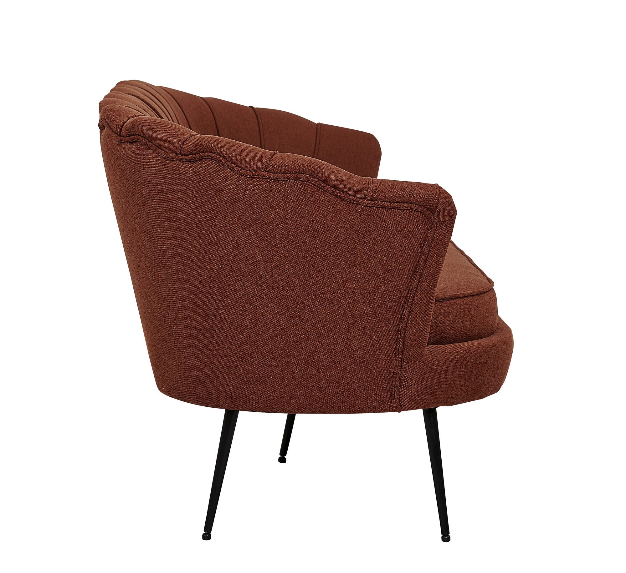 Venture Home Calais Sofa 3-seater - Rusty Red Fabric - Black Legs