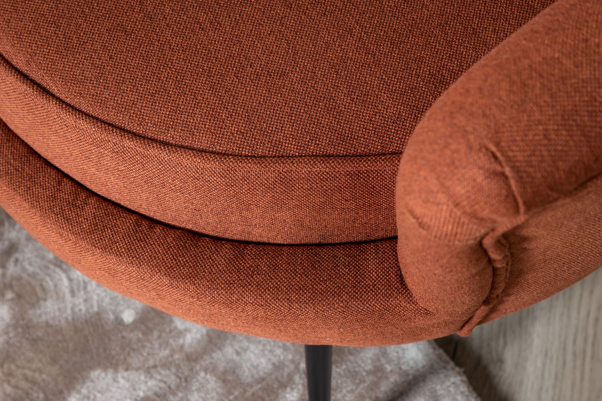 Venture Home Calais Sofa 3-seater - Rusty Red Fabric - Black Legs