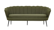 Venture Home Calais Sofa 3-seater - Dusty Green Fabric - Black Legs