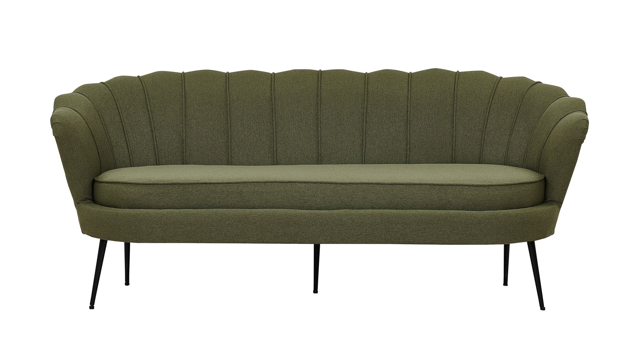 Venture Home Calais Sofa 3-seater - Dusty Green Fabric - Black Legs