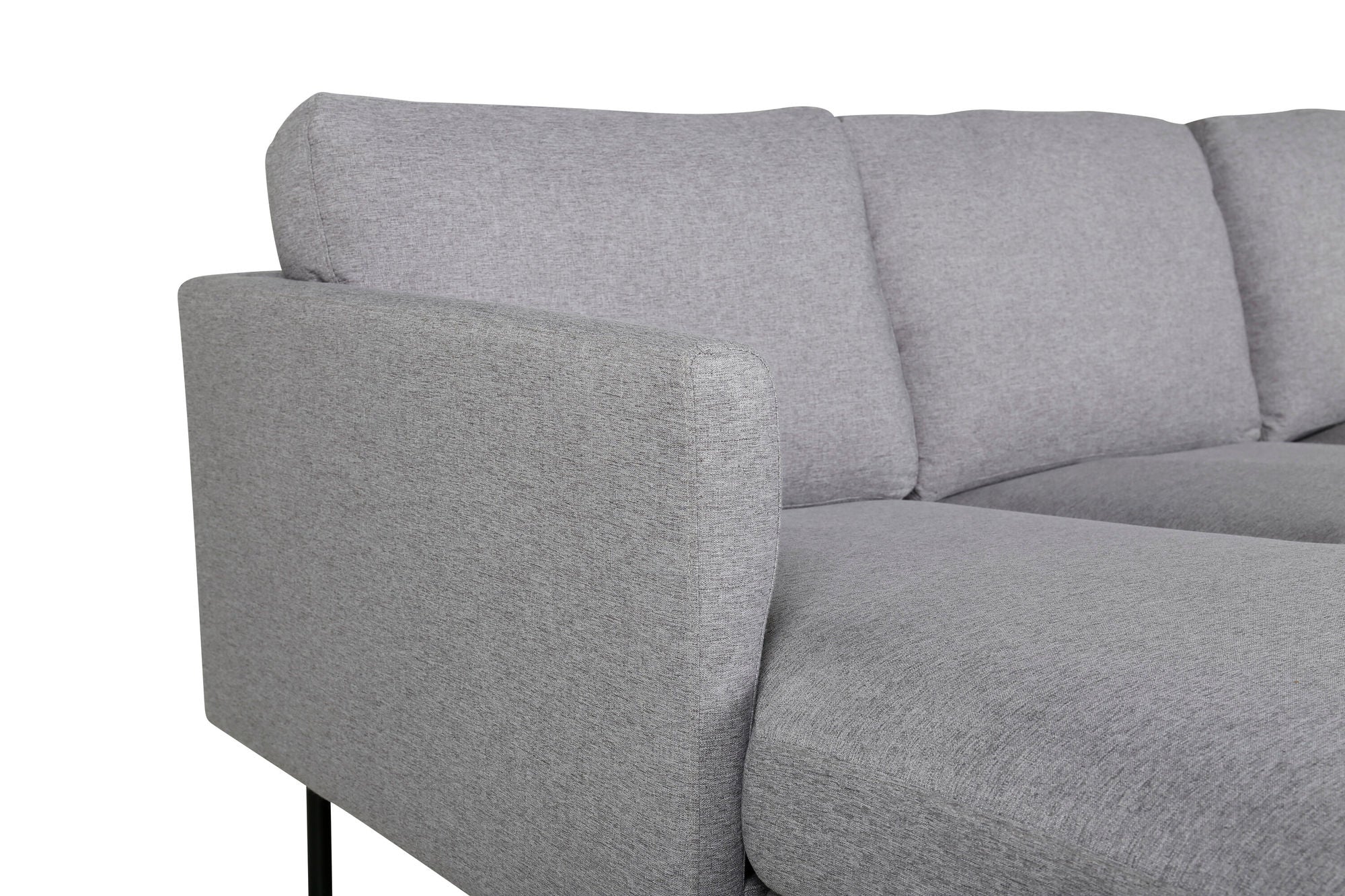 Venture Home Zoom U-Sofa - Black / Steel Grey Fabric