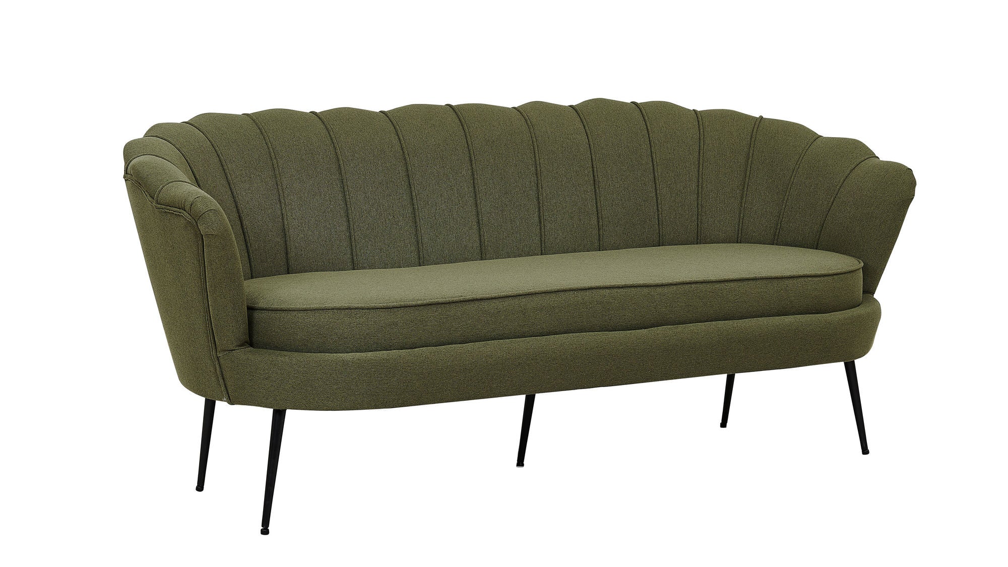 Venture Home Calais Sofa 3-seater - Dusty Green Fabric - Black Legs