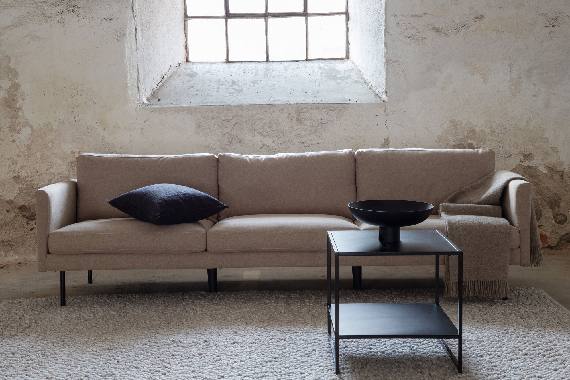 Venture Home Zoom 3-seat Sofa - Black / Brown Fabric