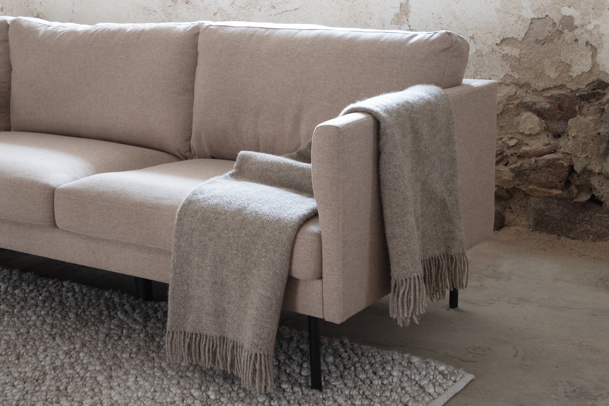 Venture Home Zoom 3-seat Sofa - Black / Brown Fabric