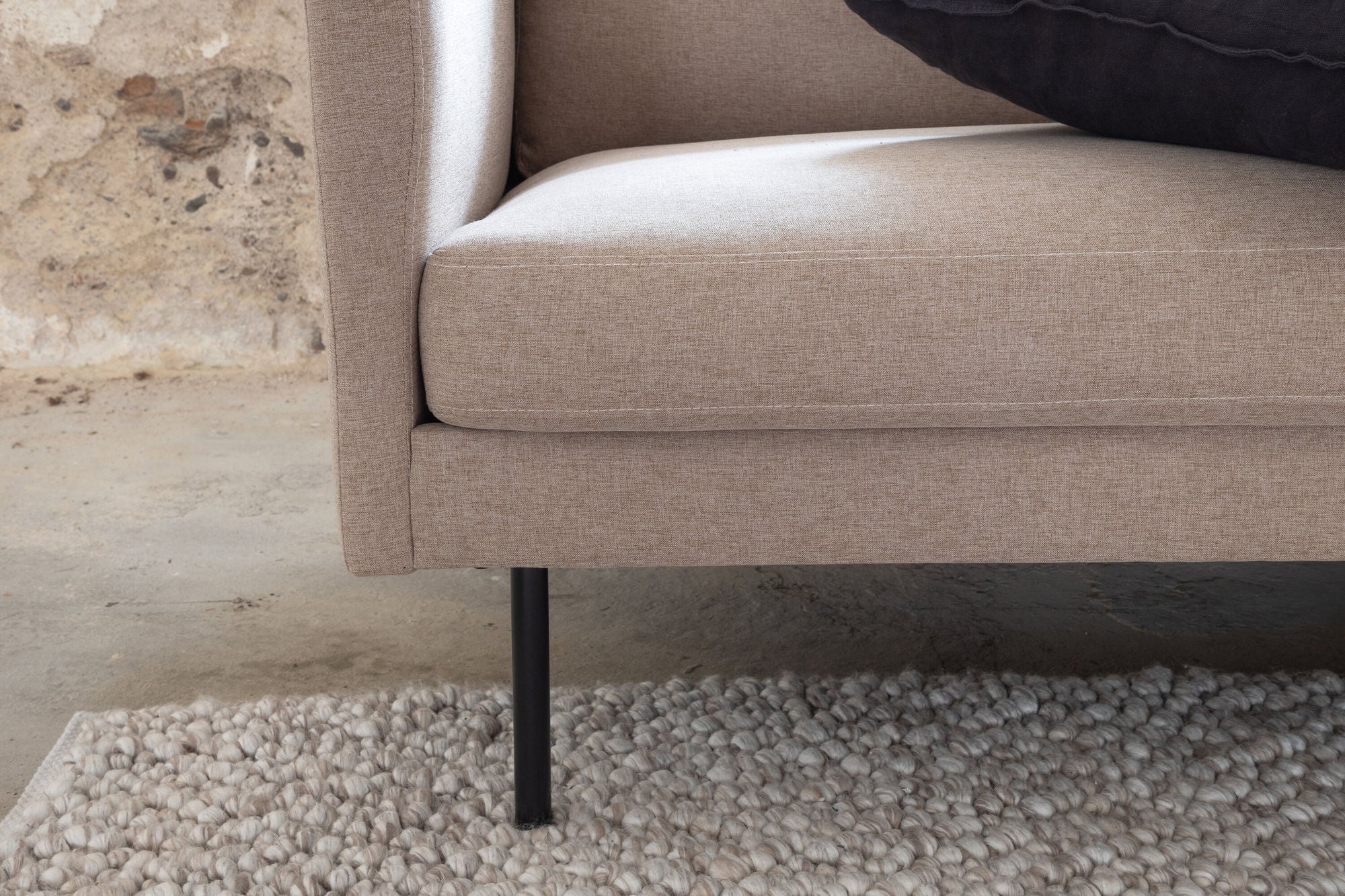 Venture Home Zoom 3-seat Sofa - Black / Brown Fabric