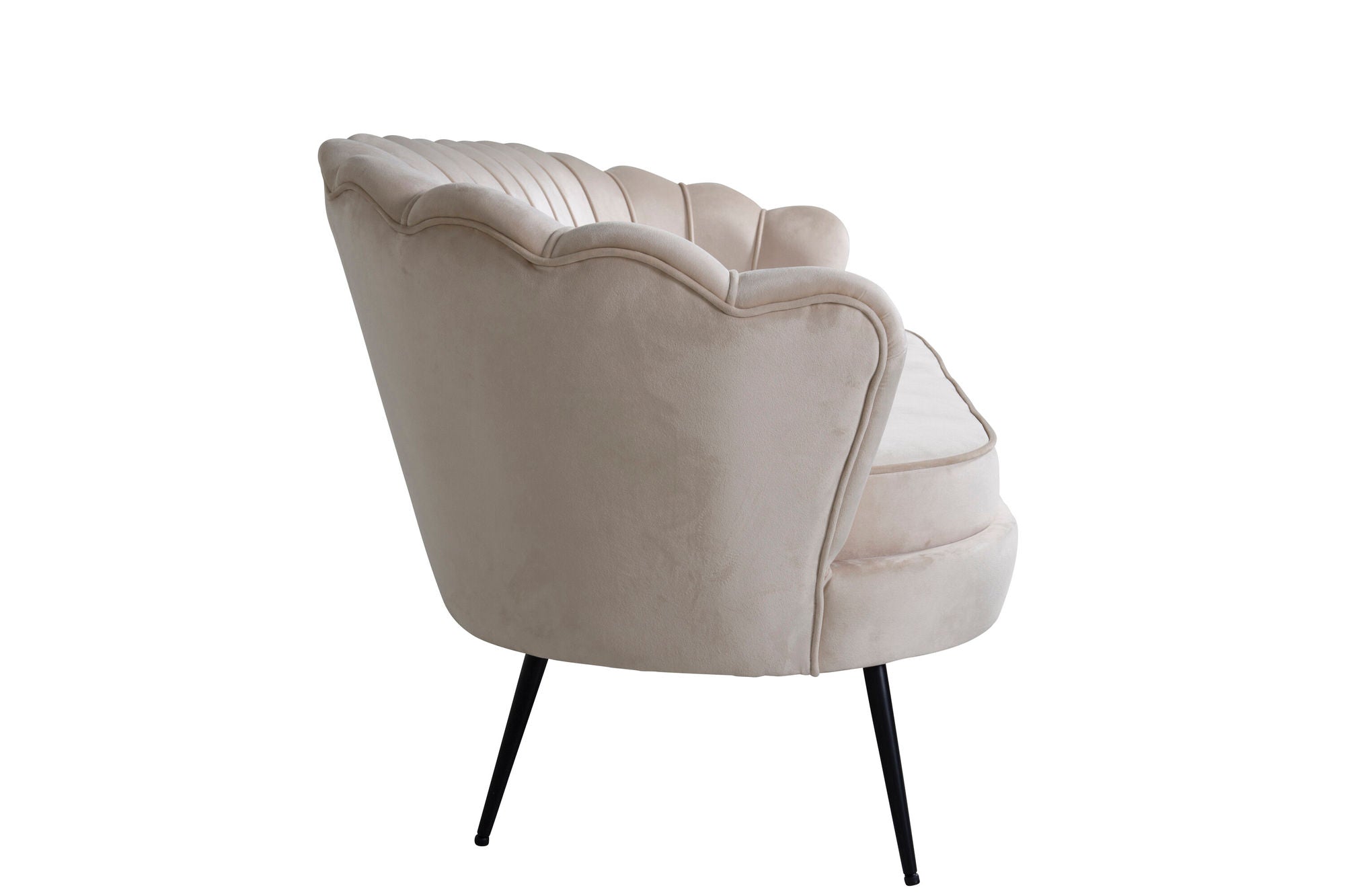 Venture Home Calais Sofa 3-seater - Beige Velvet - Black Legs