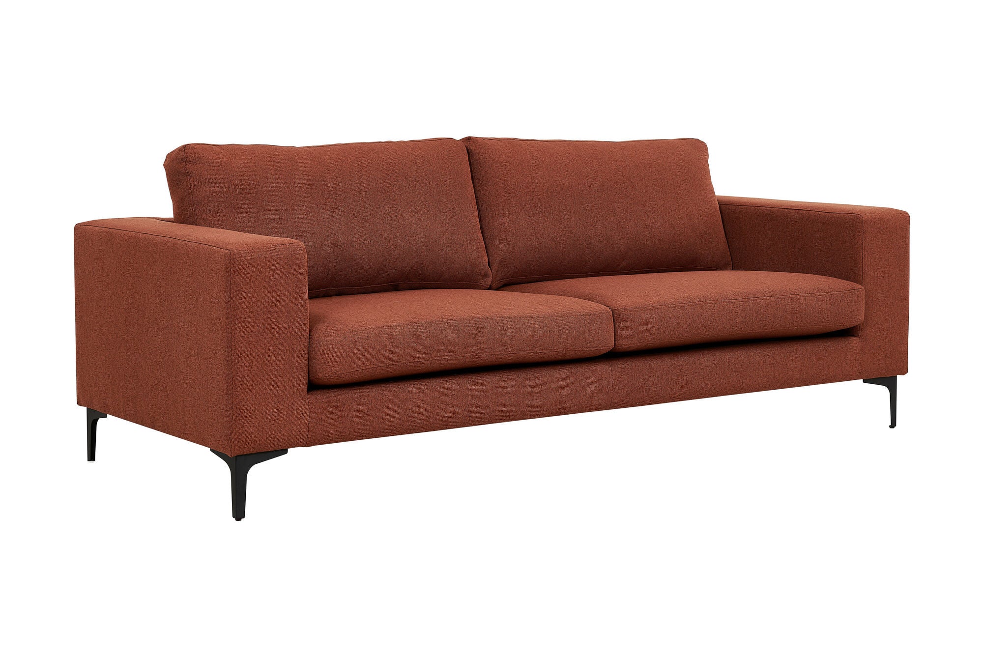 Venture Home Bolero Sofa - 3-seater - Rusty Red Fabric- Black Legs